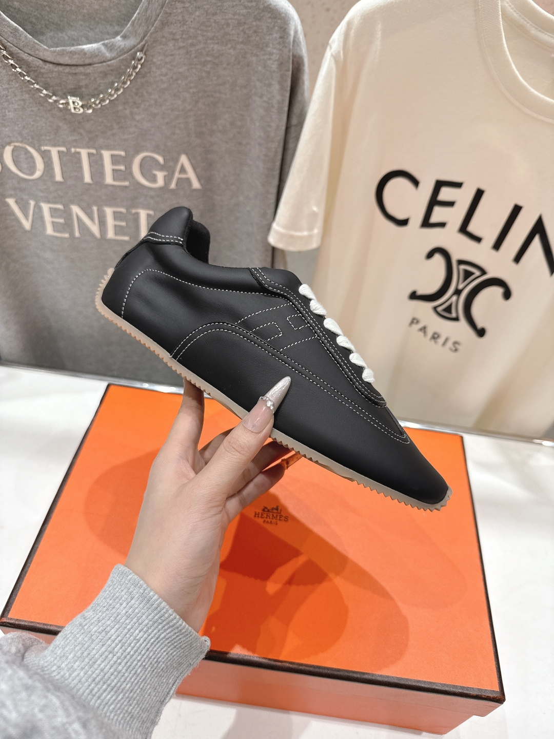 高版本出厂 Hermes/爱马仕H家F015 2026ss新款系带休闲运动鞋跑步鞋阿甘鞋经典运动风格+英