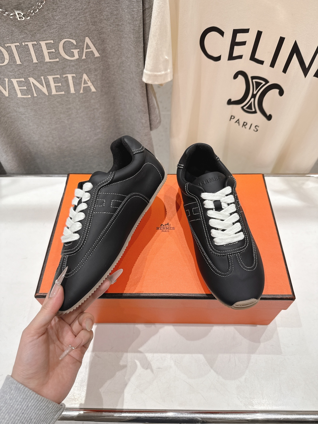 高版本出厂 Hermes/爱马仕H家F015 2026ss新款系带休闲运动鞋跑步鞋阿甘鞋经典运动风格+英