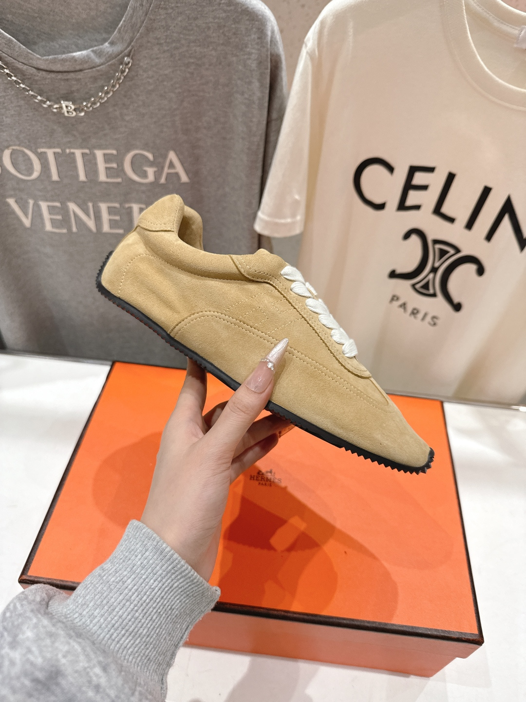 高版本出厂 Hermes/爱马仕H家F015 2026ss新款系带休闲运动鞋跑步鞋阿甘鞋经典运动风格+英