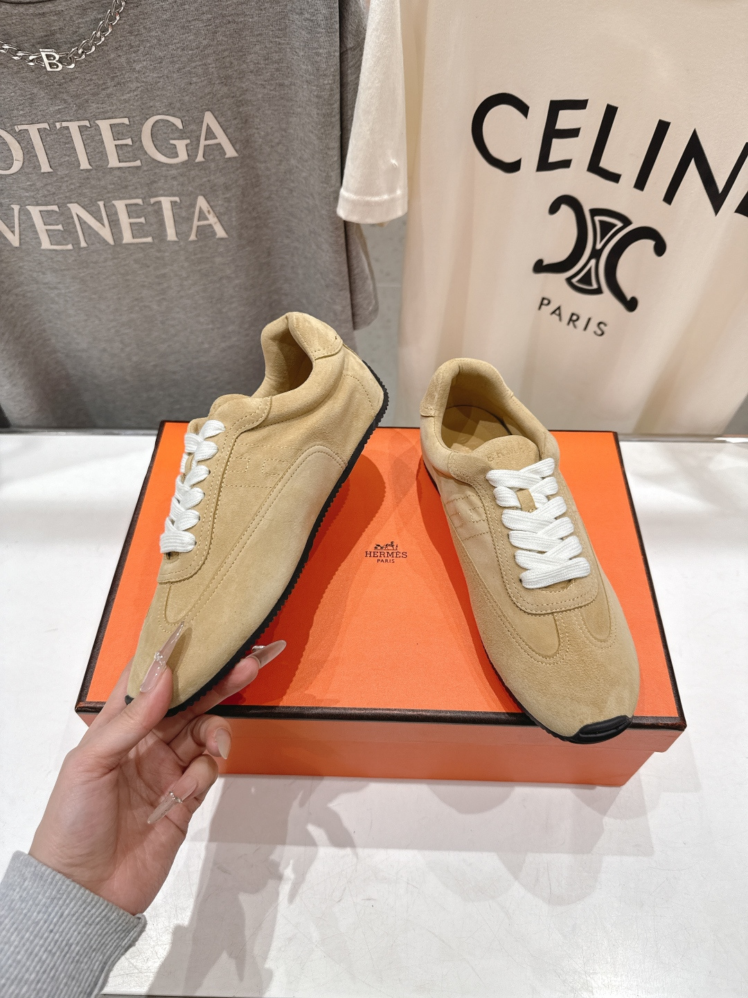 高版本出厂 Hermes/爱马仕H家F015 2026ss新款系带休闲运动鞋跑步鞋阿甘鞋经典运动风格+英