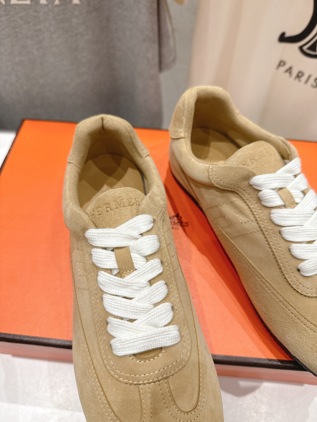 高版本出厂 Hermes/爱马仕H家F015 2026ss新款系带休闲运动鞋跑步鞋阿甘鞋经典运动风格+英