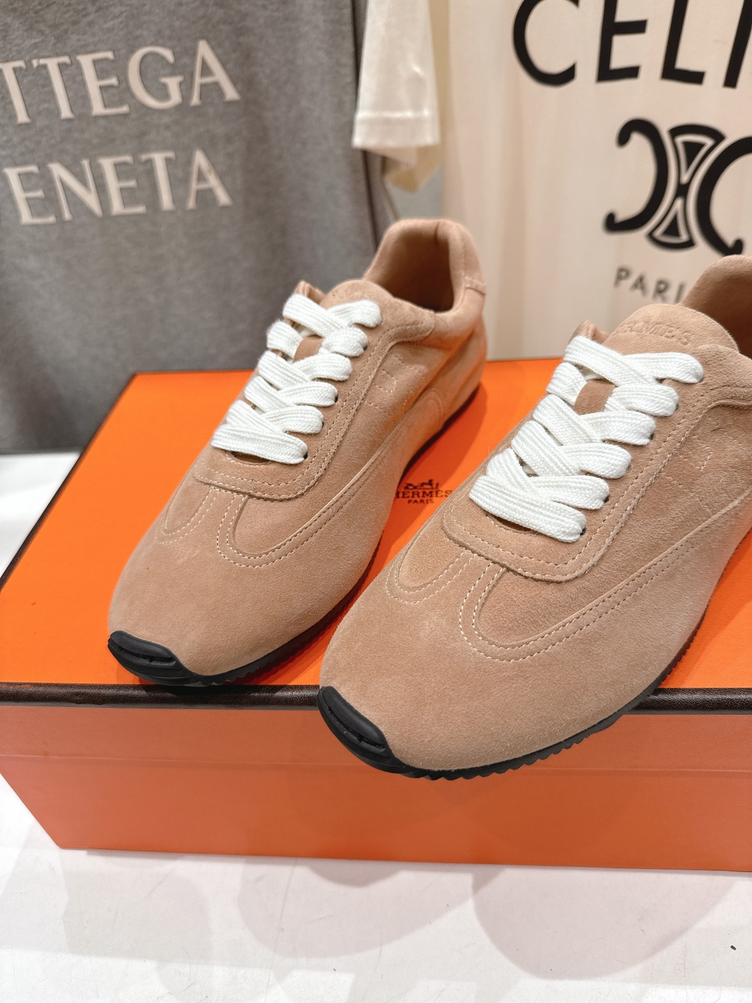 高版本出厂 Hermes/爱马仕H家F015 2026ss新款系带休闲运动鞋跑步鞋阿甘鞋经典运动风格+英