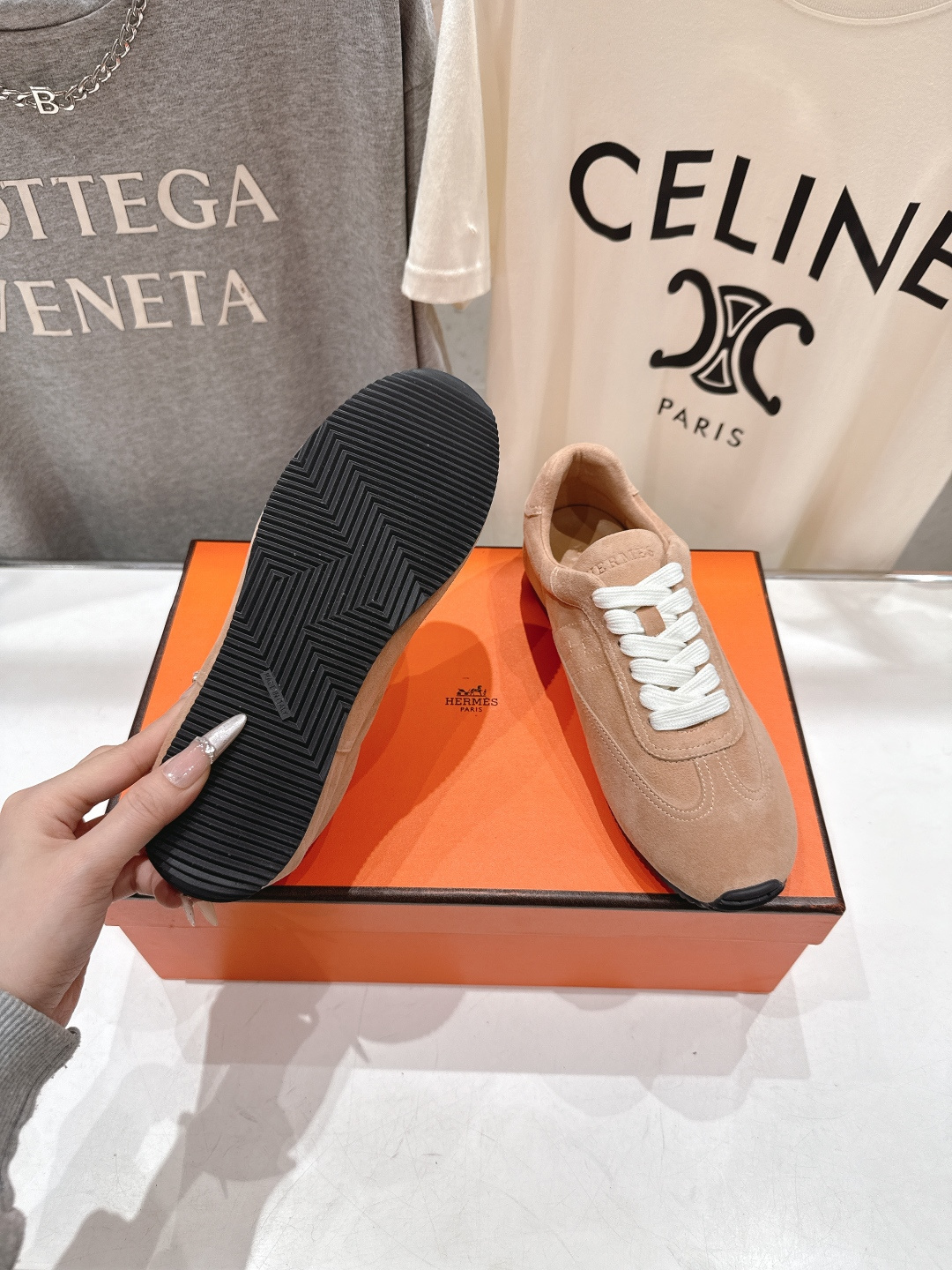 高版本出厂 Hermes/爱马仕H家F015 2026ss新款系带休闲运动鞋跑步鞋阿甘鞋经典运动风格+英