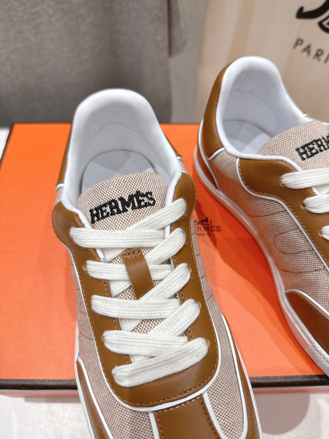 高版本出厂 男码+20 情侣款 Hermes 2026ss新款爱马仕H家F015 情侣款系带阿甘鞋德训鞋