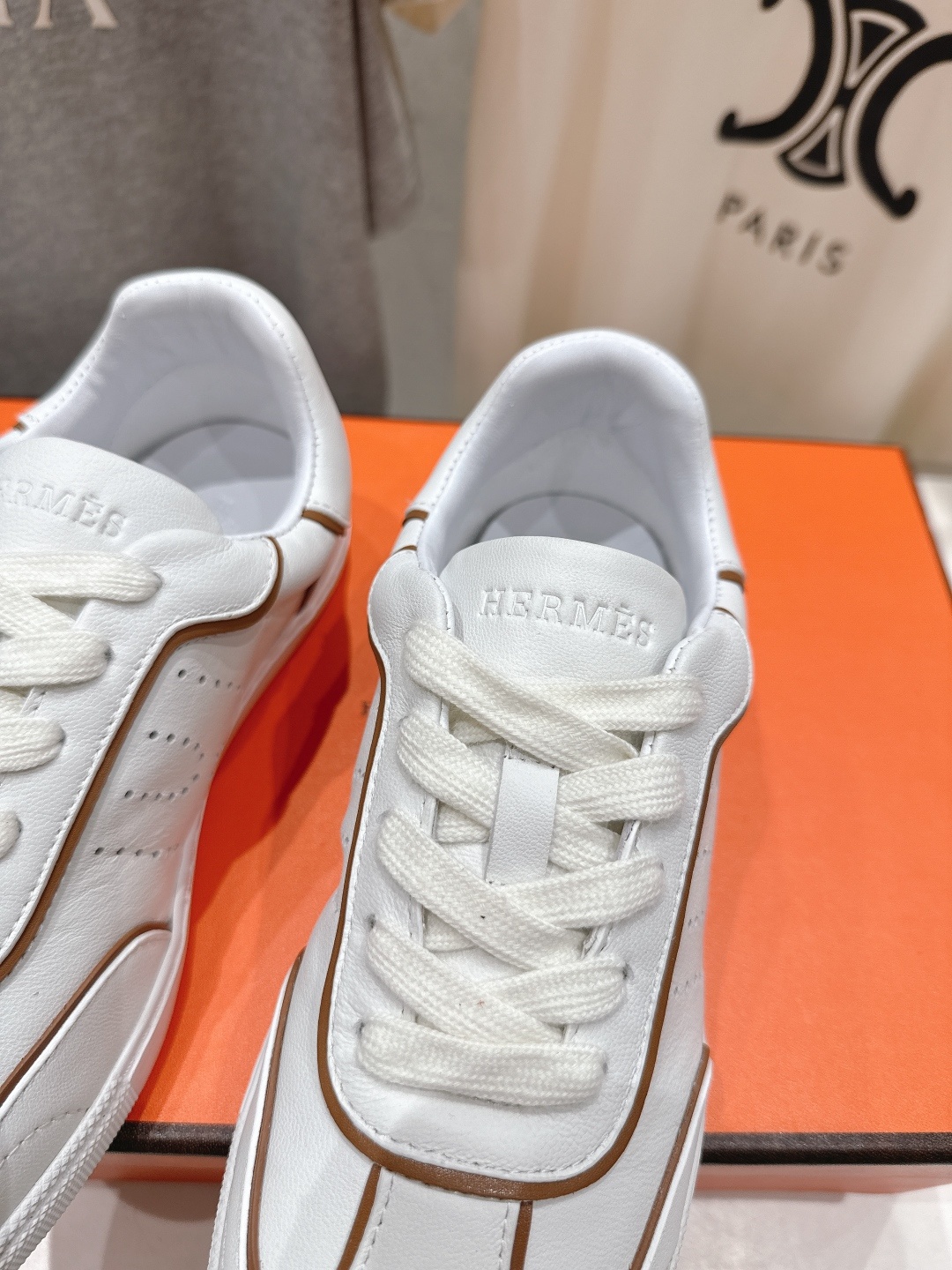 高版本出厂 男码+20 情侣款 Hermes 2026ss新款爱马仕H家F015 情侣款系带阿甘鞋德训鞋