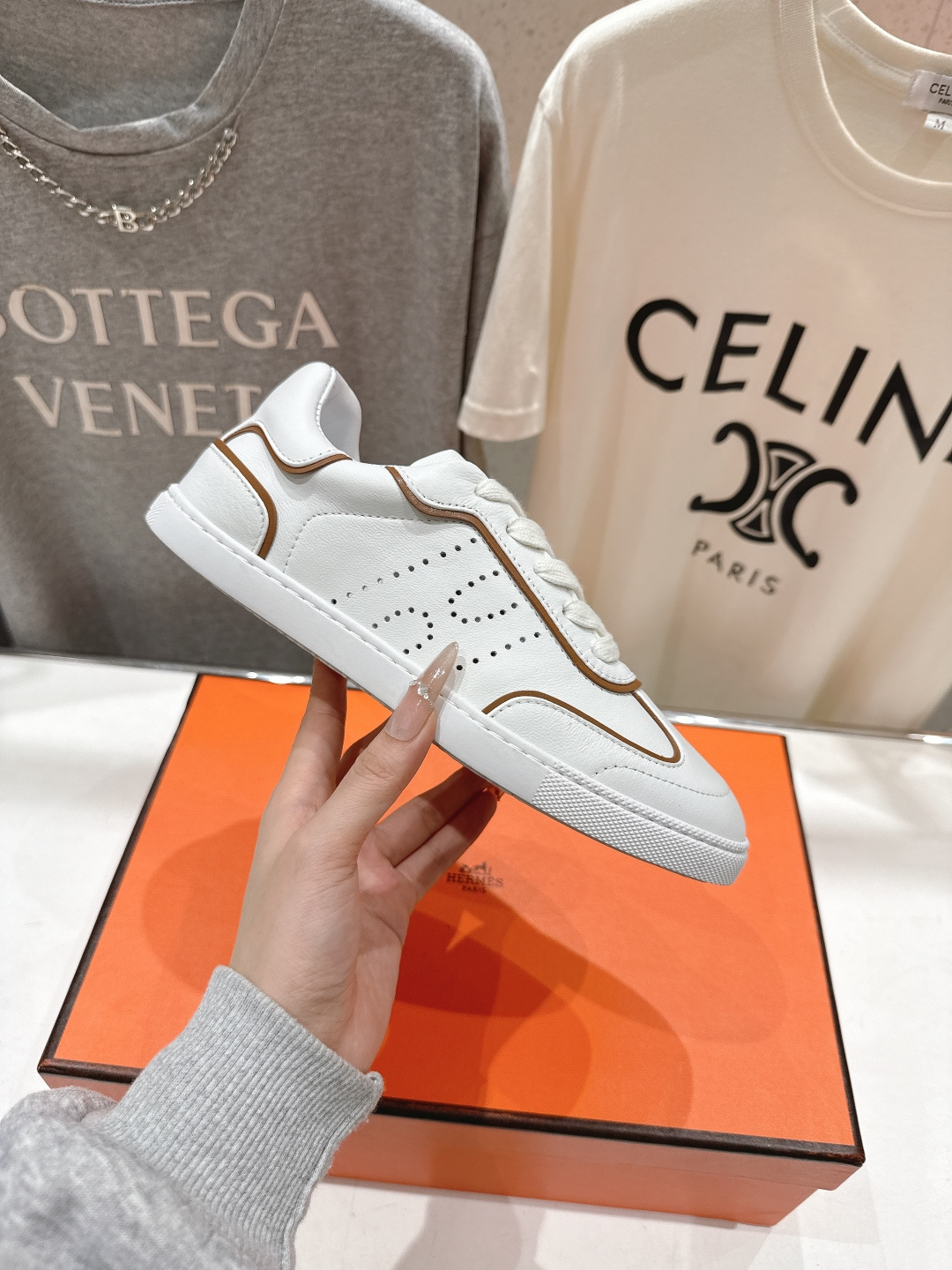 高版本出厂 男码+20 情侣款 Hermes 2026ss新款爱马仕H家F015 情侣款系带阿甘鞋德训鞋