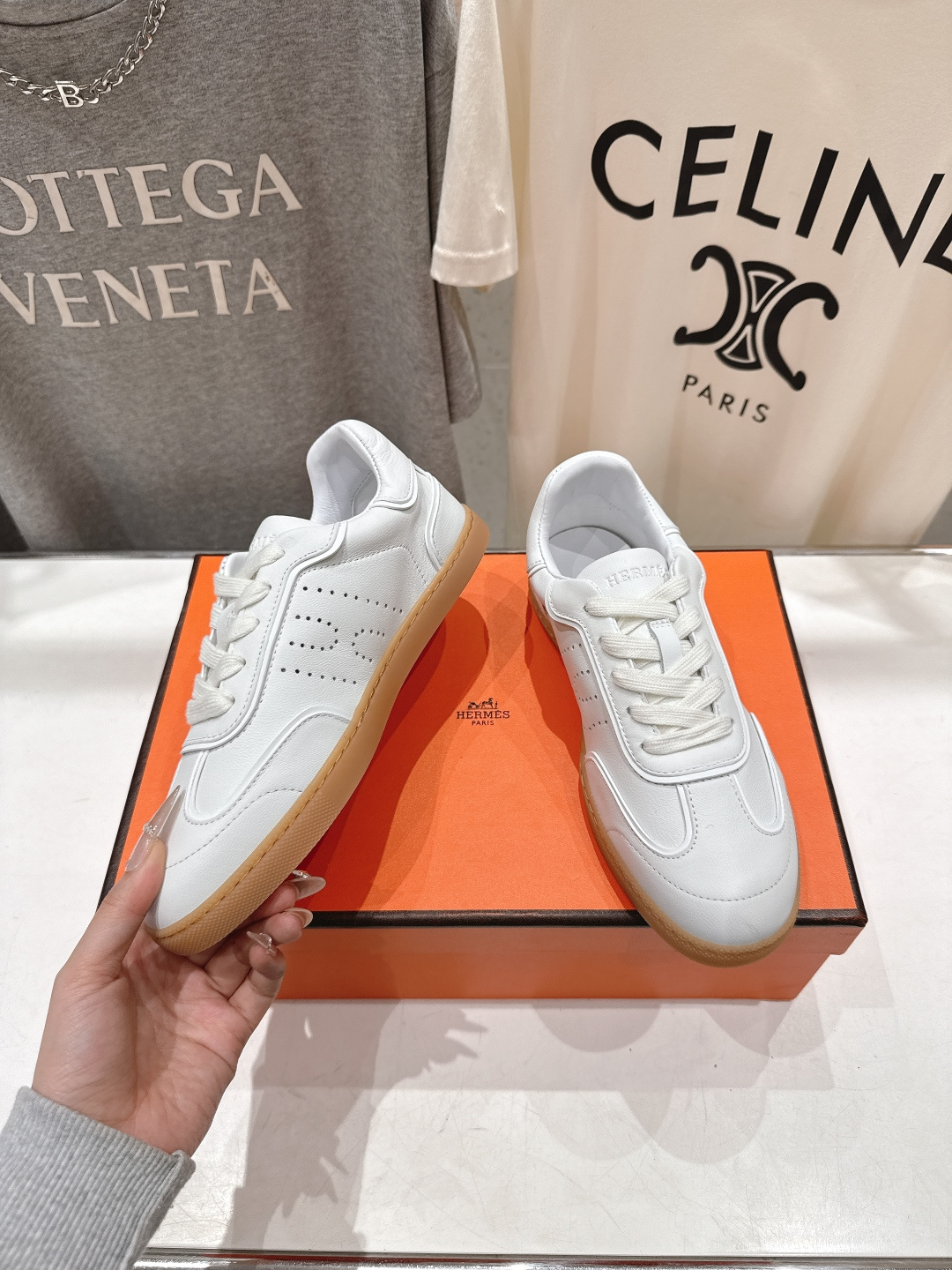 高版本出厂 男码+20 情侣款 Hermes 2026ss新款爱马仕H家F015 情侣款系带阿甘鞋德训鞋