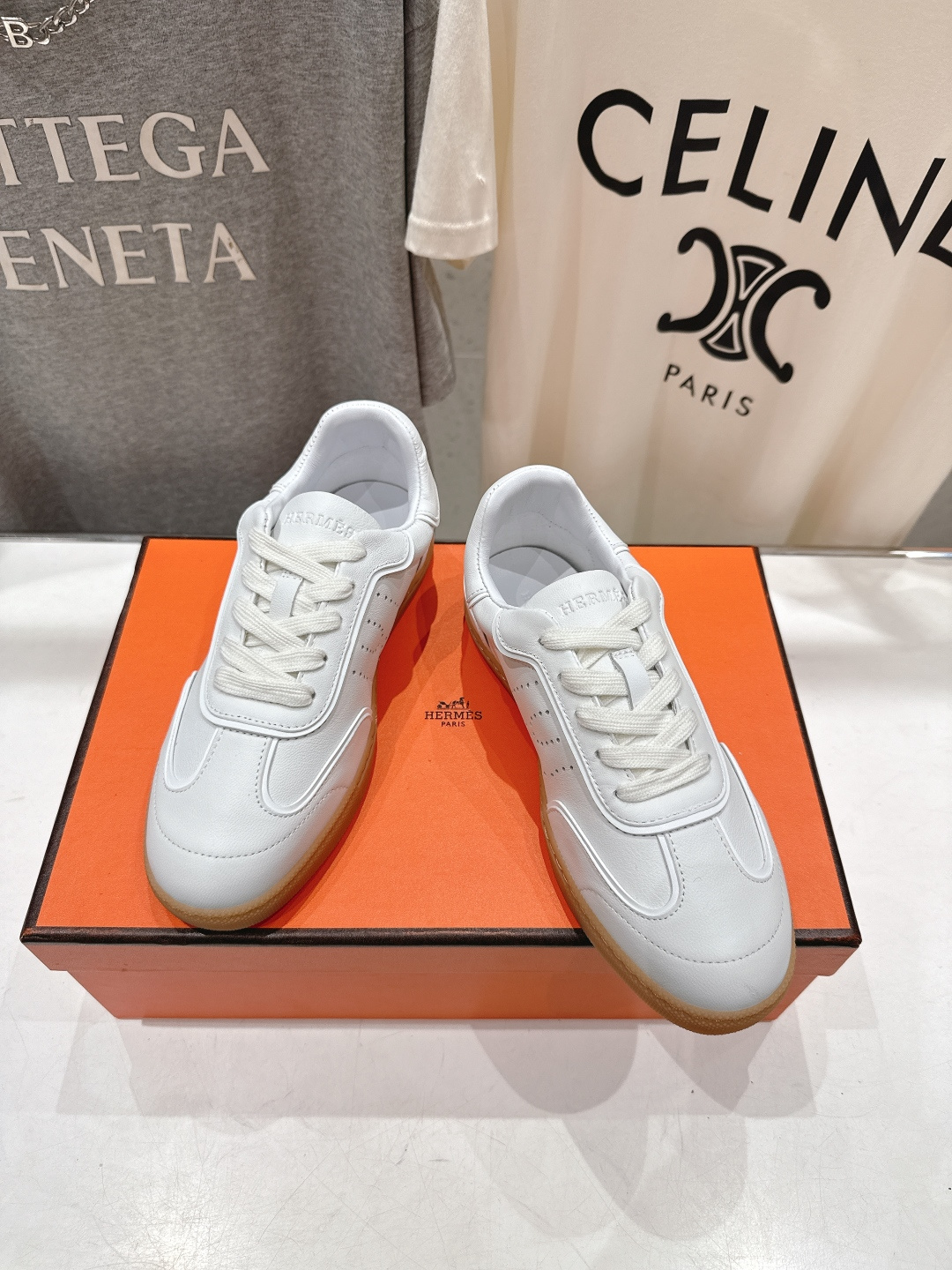 高版本出厂 男码+20 情侣款 Hermes 2026ss新款爱马仕H家F015 情侣款系带阿甘鞋德训鞋