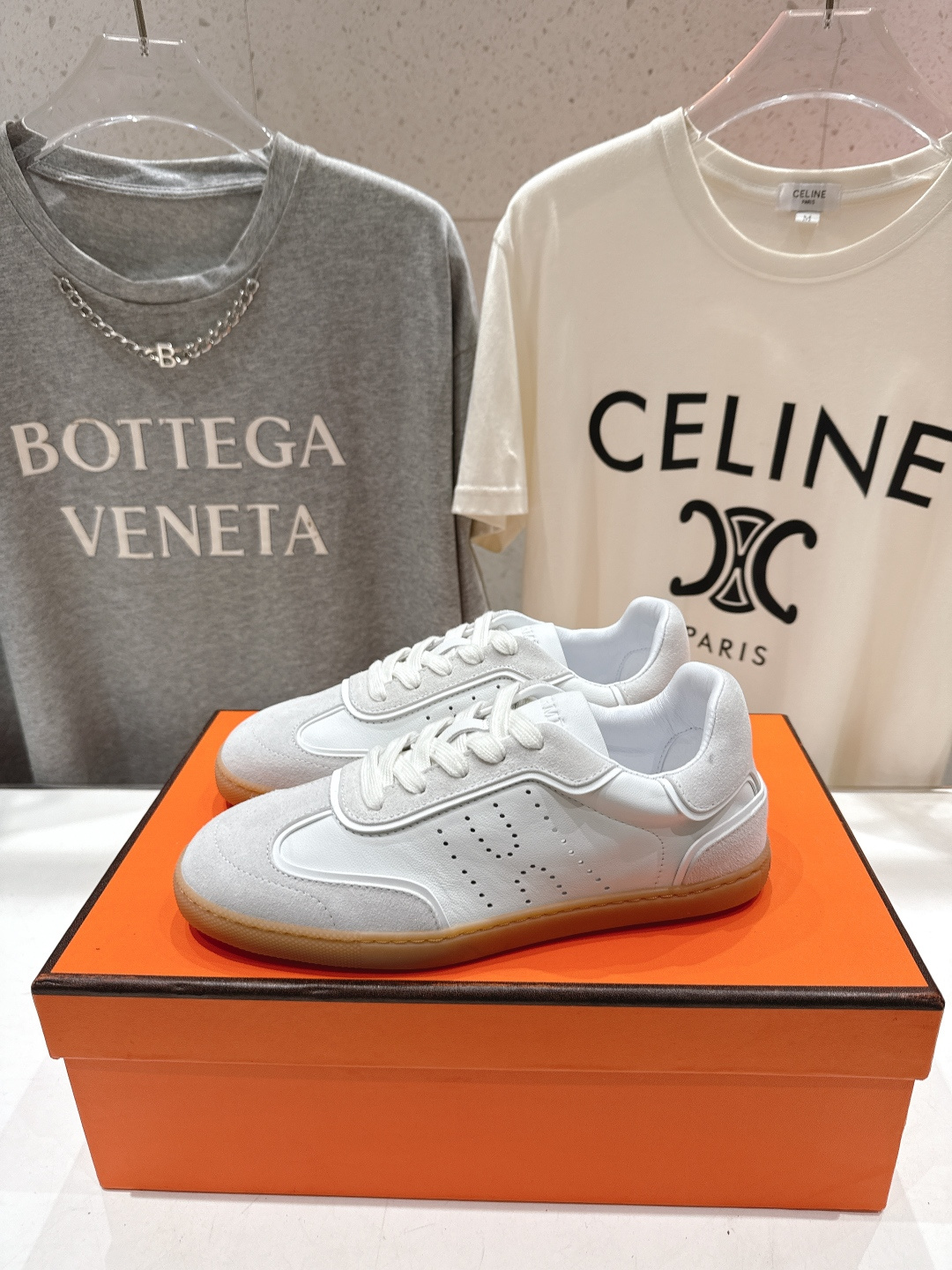 高版本出厂 男码+20 情侣款 Hermes 2026ss新款爱马仕H家F015 情侣款系带阿甘鞋德训鞋