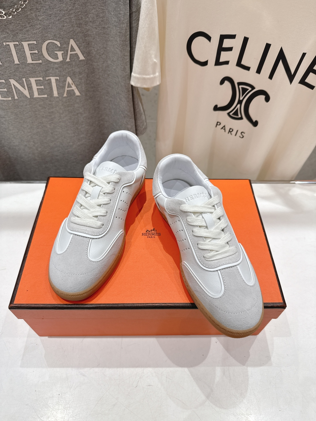 高版本出厂 男码+20 情侣款 Hermes 2026ss新款爱马仕H家F015 情侣款系带阿甘鞋德训鞋