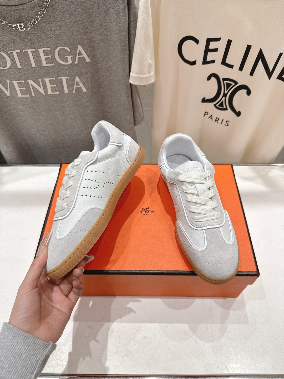 高版本出厂 男码+20 情侣款 Hermes 2026ss新款爱马仕H家F015 情侣款系带阿甘鞋德训鞋