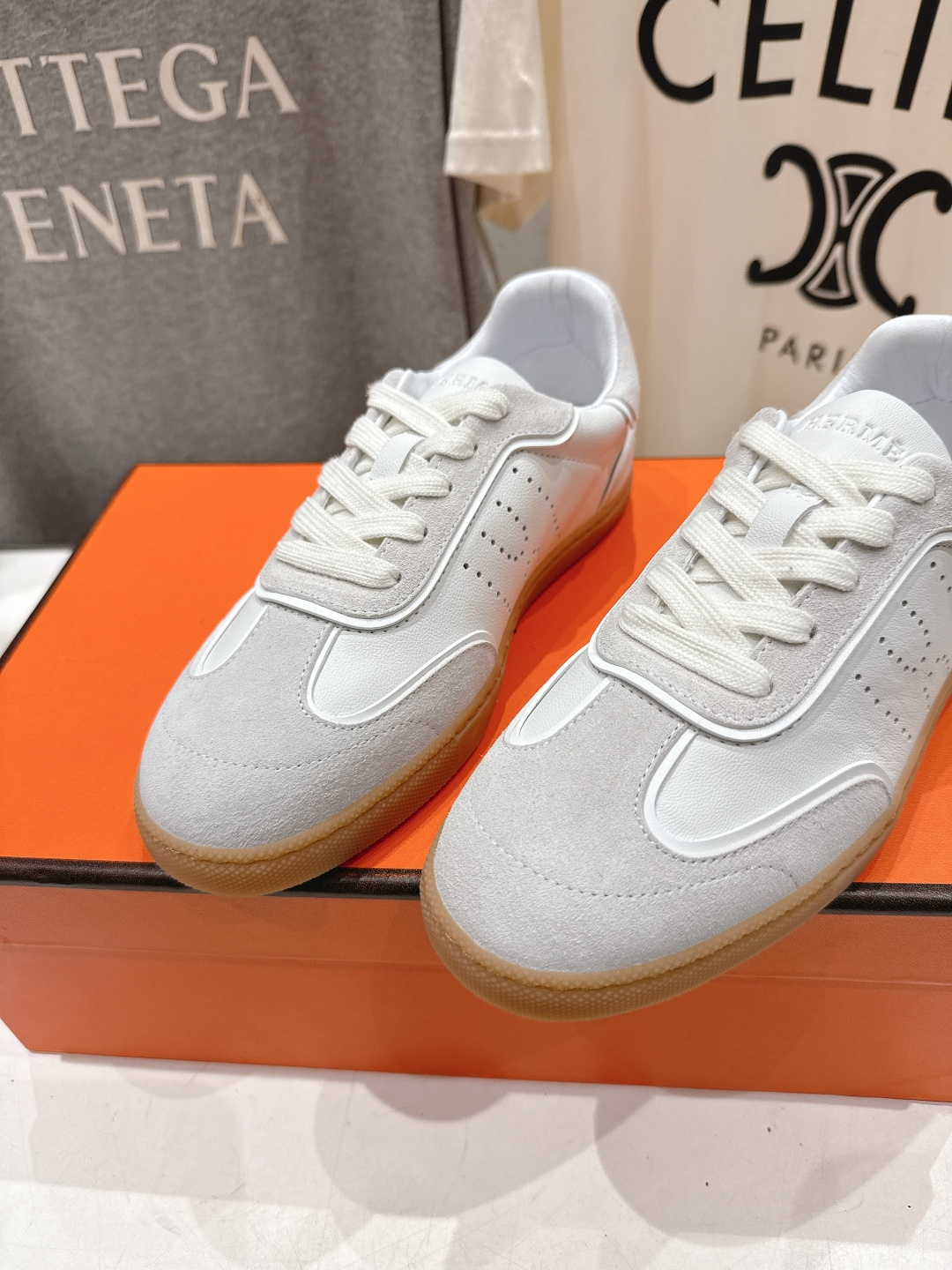 高版本出厂 男码+20 情侣款 Hermes 2026ss新款爱马仕H家F015 情侣款系带阿甘鞋德训鞋