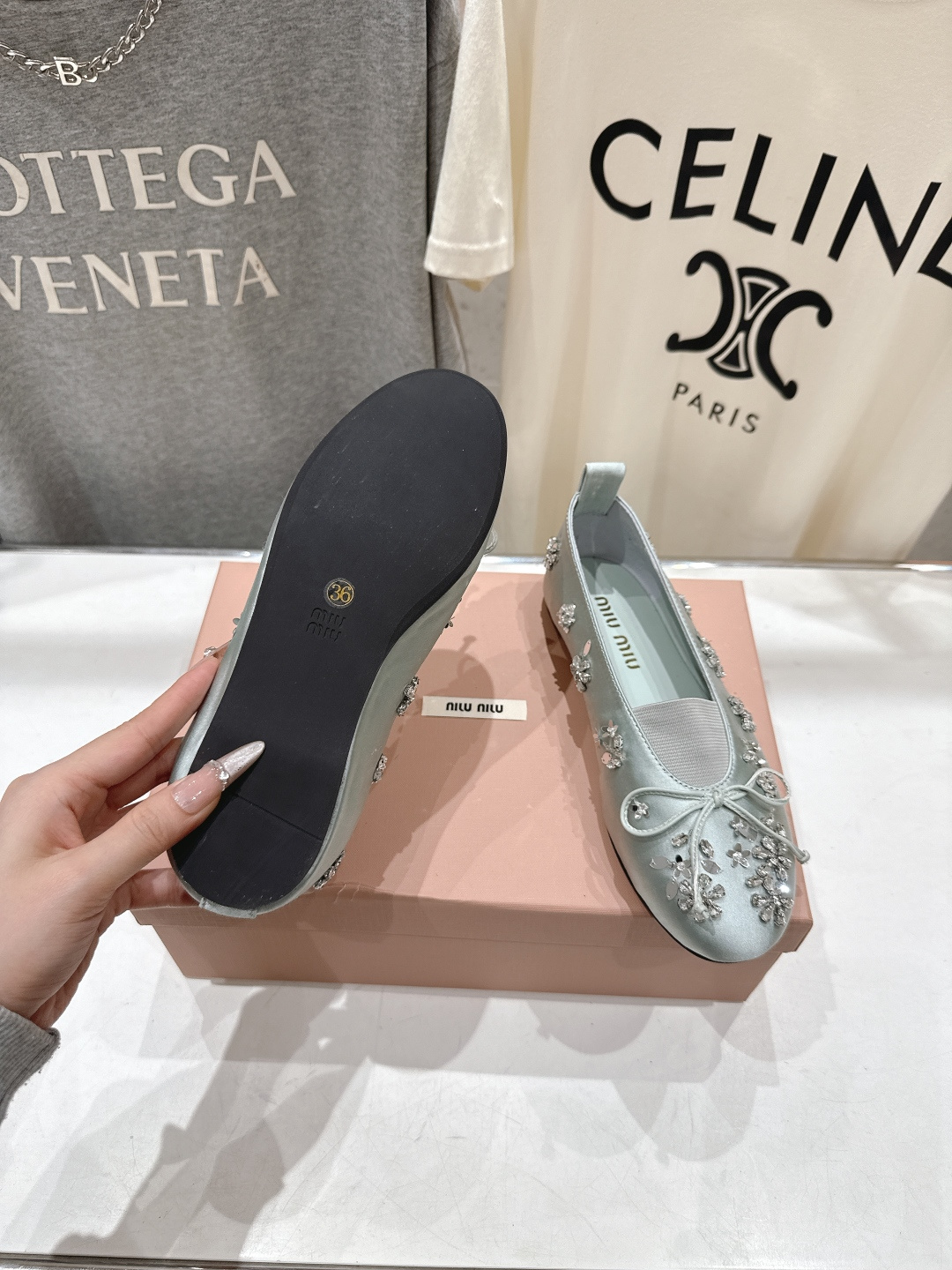 高版本出厂 MiuMiu/缪缪F033 2026ss新款法式仙女风玛丽珍平底鞋单鞋芭蕾平底鞋亮相2026