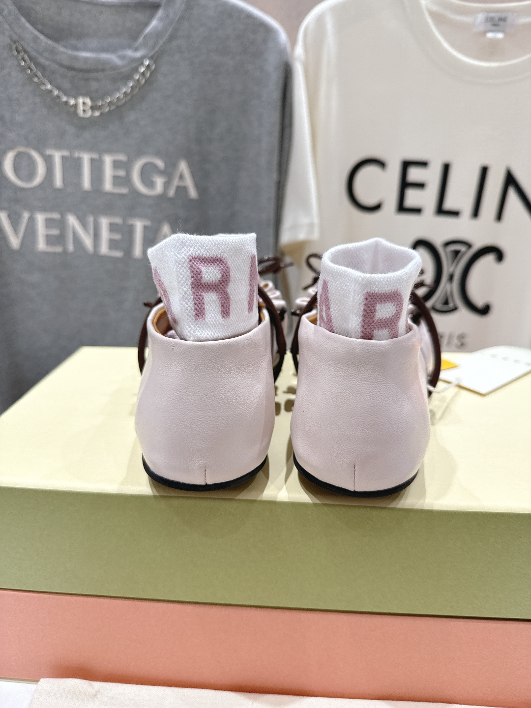 高版本出厂 Marni/玛尼F022 2026ss春夏新款褶皱蝴蝶结玛丽珍芭蕾舞鞋平底鞋一脚蹬懒人鞋别致