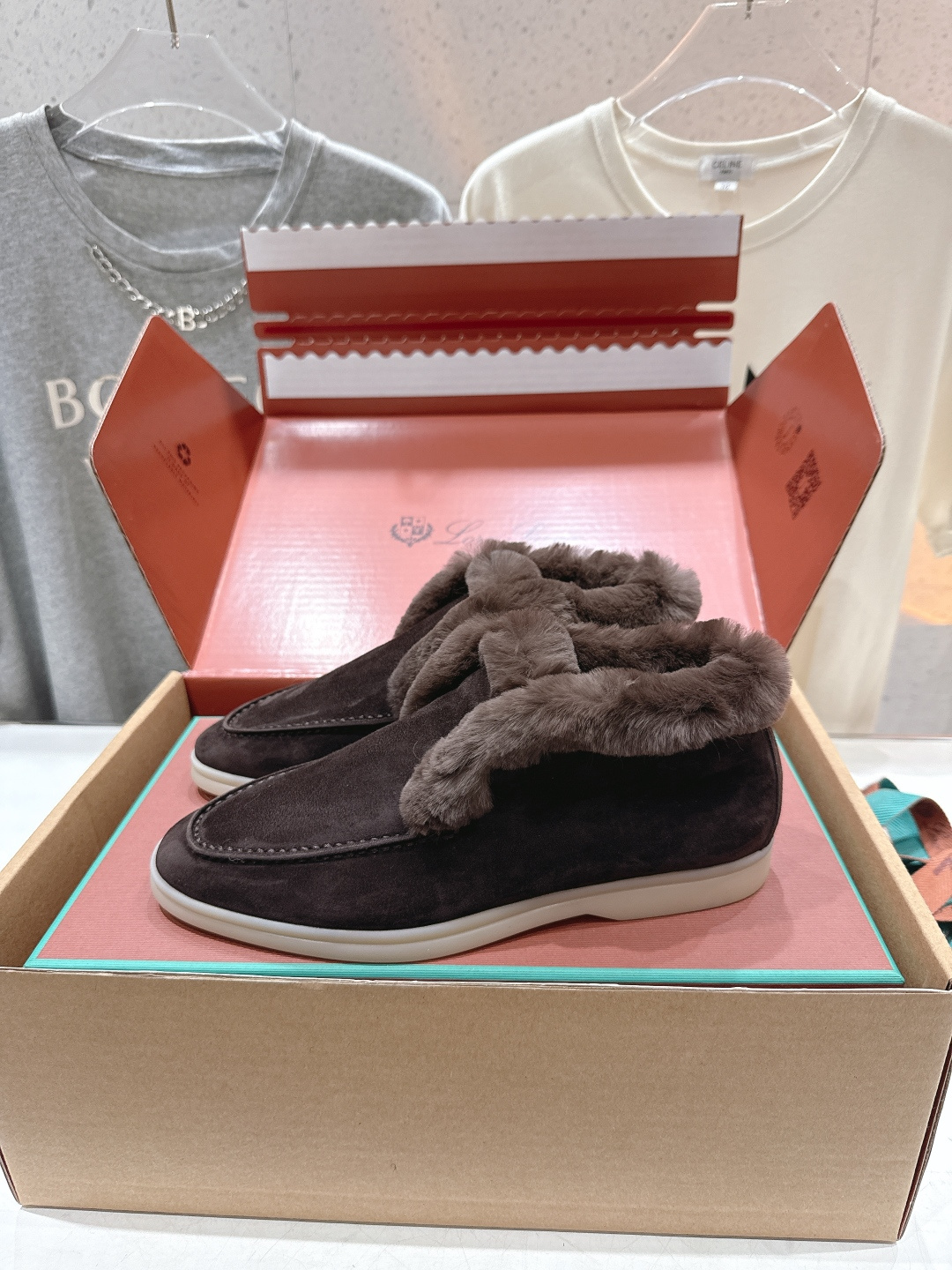 高版本出厂 兔毛 男码+20 Loro Piana* LP万年经典款高帮毛毛鞋乐福鞋 简约时尚 脚感超级