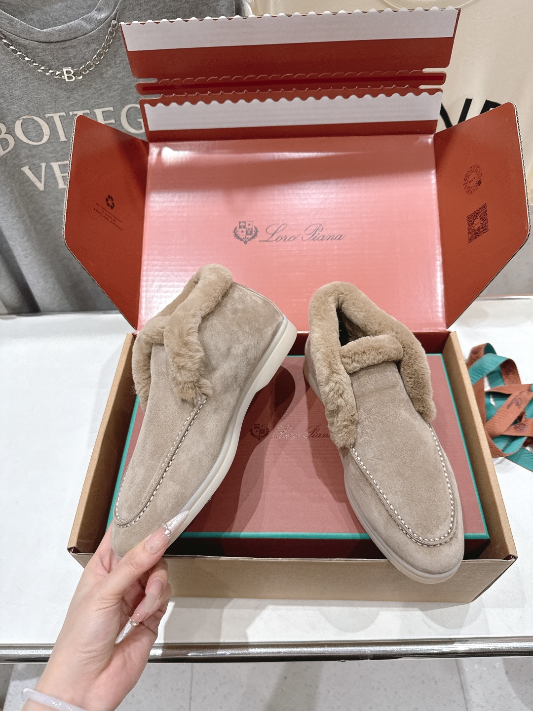 高版本出厂 兔毛 男码+20 Loro Piana* LP万年经典款高帮毛毛鞋乐福鞋 简约时尚 脚感超级