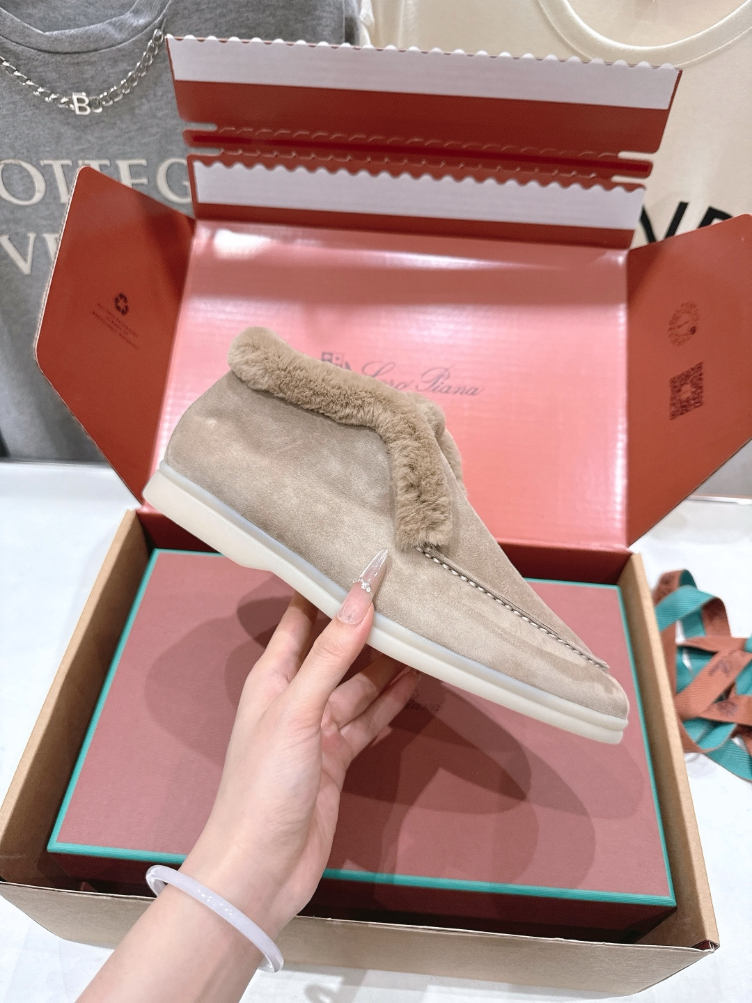 高版本出厂 兔毛 男码+20 Loro Piana* LP万年经典款高帮毛毛鞋乐福鞋 简约时尚 脚感超级