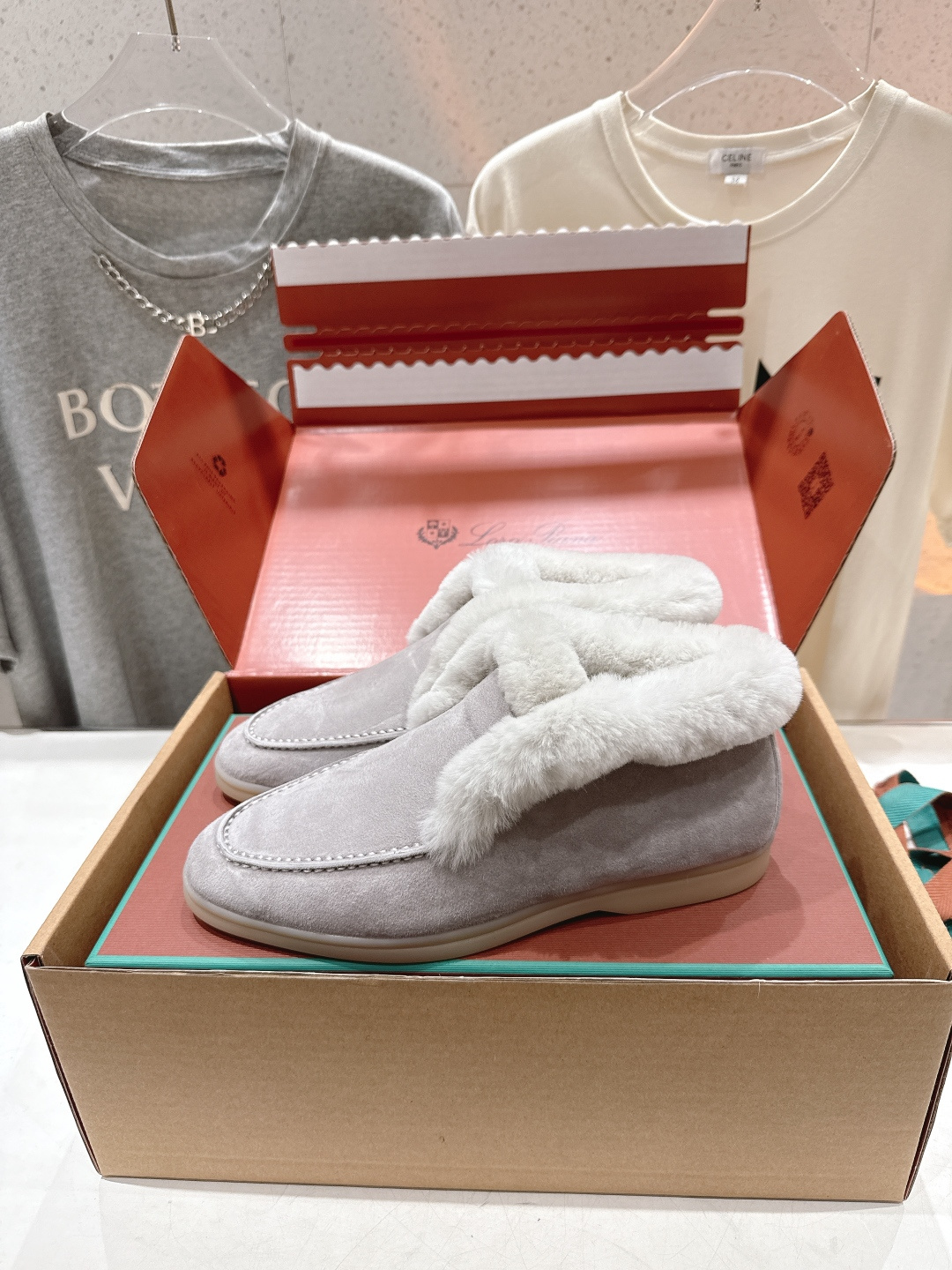 高版本出厂 兔毛 男码+20 Loro Piana* LP万年经典款高帮毛毛鞋乐福鞋 简约时尚 脚感超级