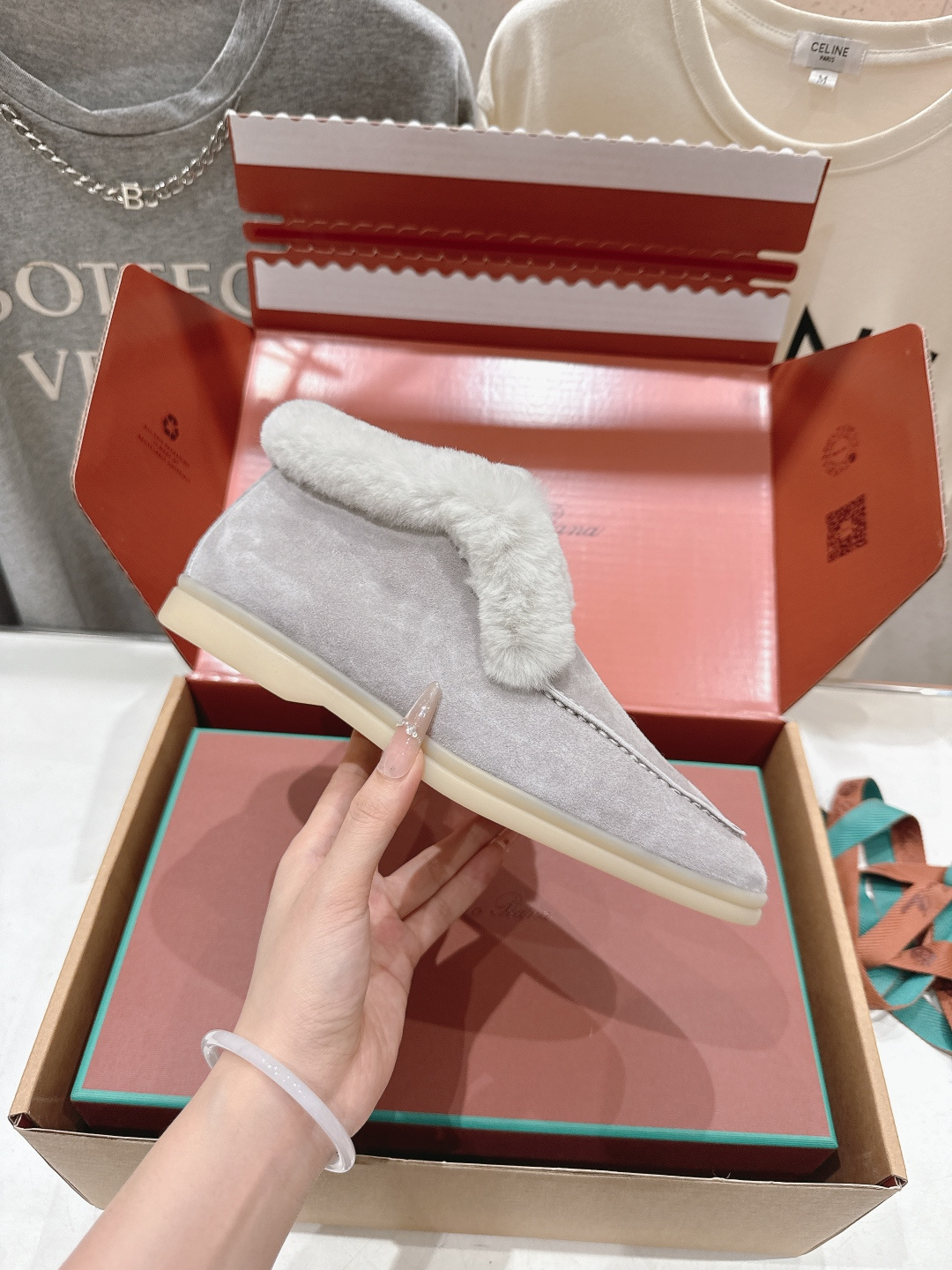 高版本出厂 兔毛 男码+20 Loro Piana* LP万年经典款高帮毛毛鞋乐福鞋 简约时尚 脚感超级