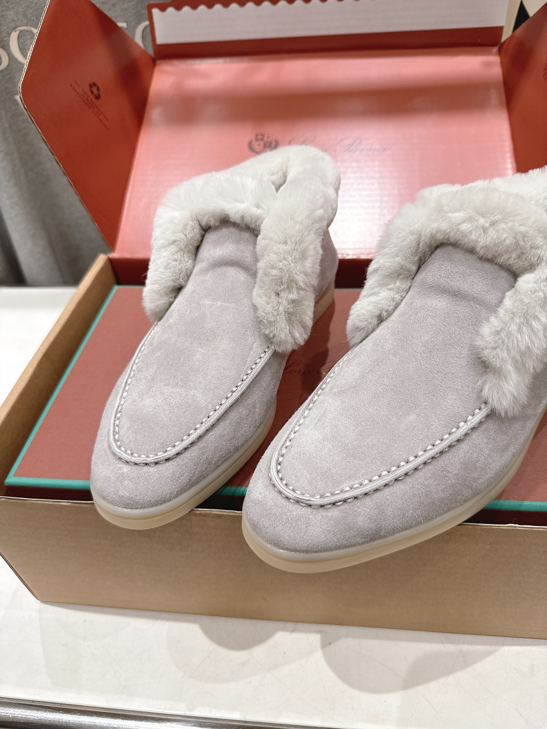 高版本出厂 兔毛 男码+20 Loro Piana* LP万年经典款高帮毛毛鞋乐福鞋 简约时尚 脚感超级