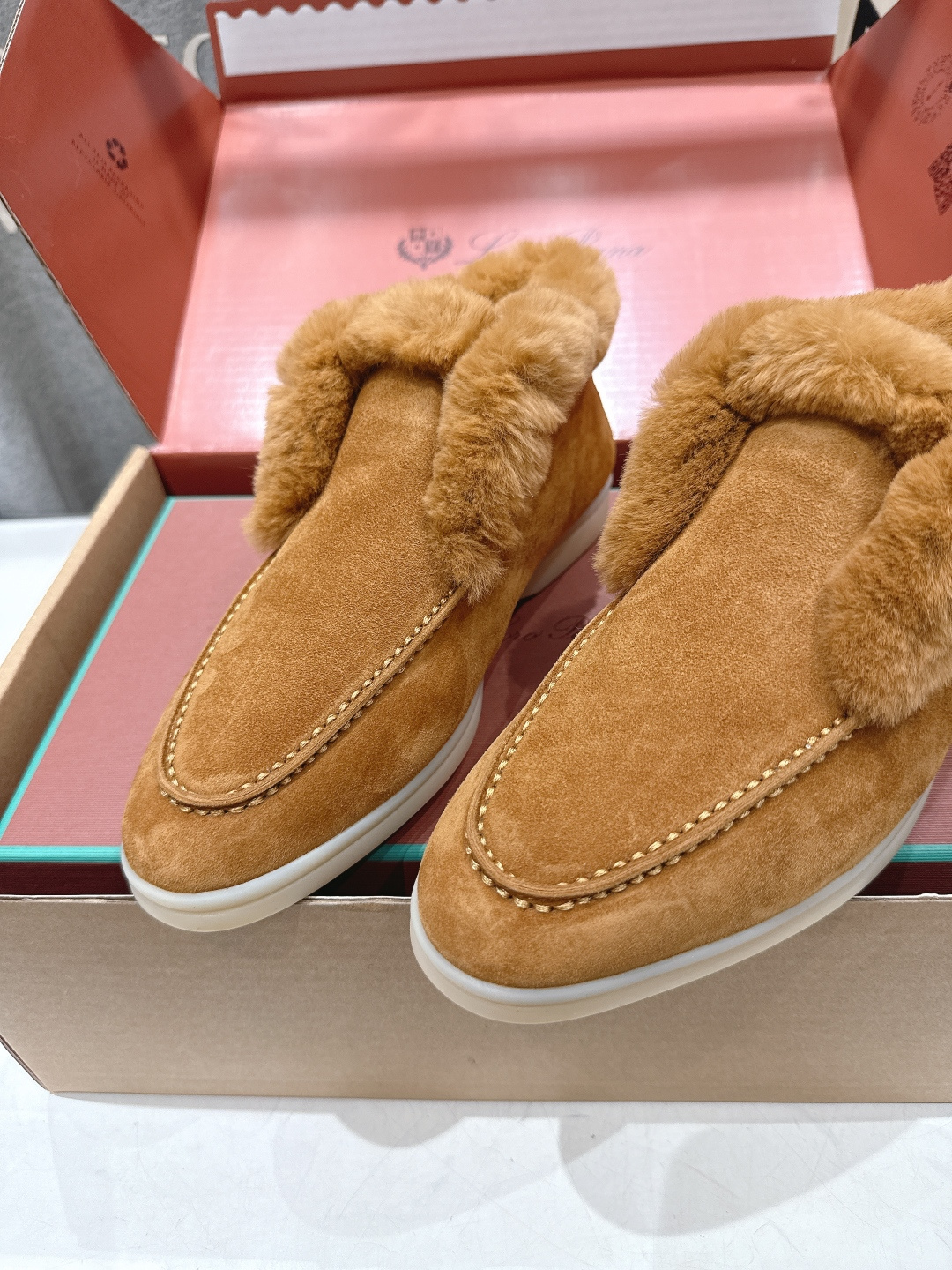 高版本出厂 兔毛 男码+20 Loro Piana* LP万年经典款高帮毛毛鞋乐福鞋 简约时尚 脚感超级