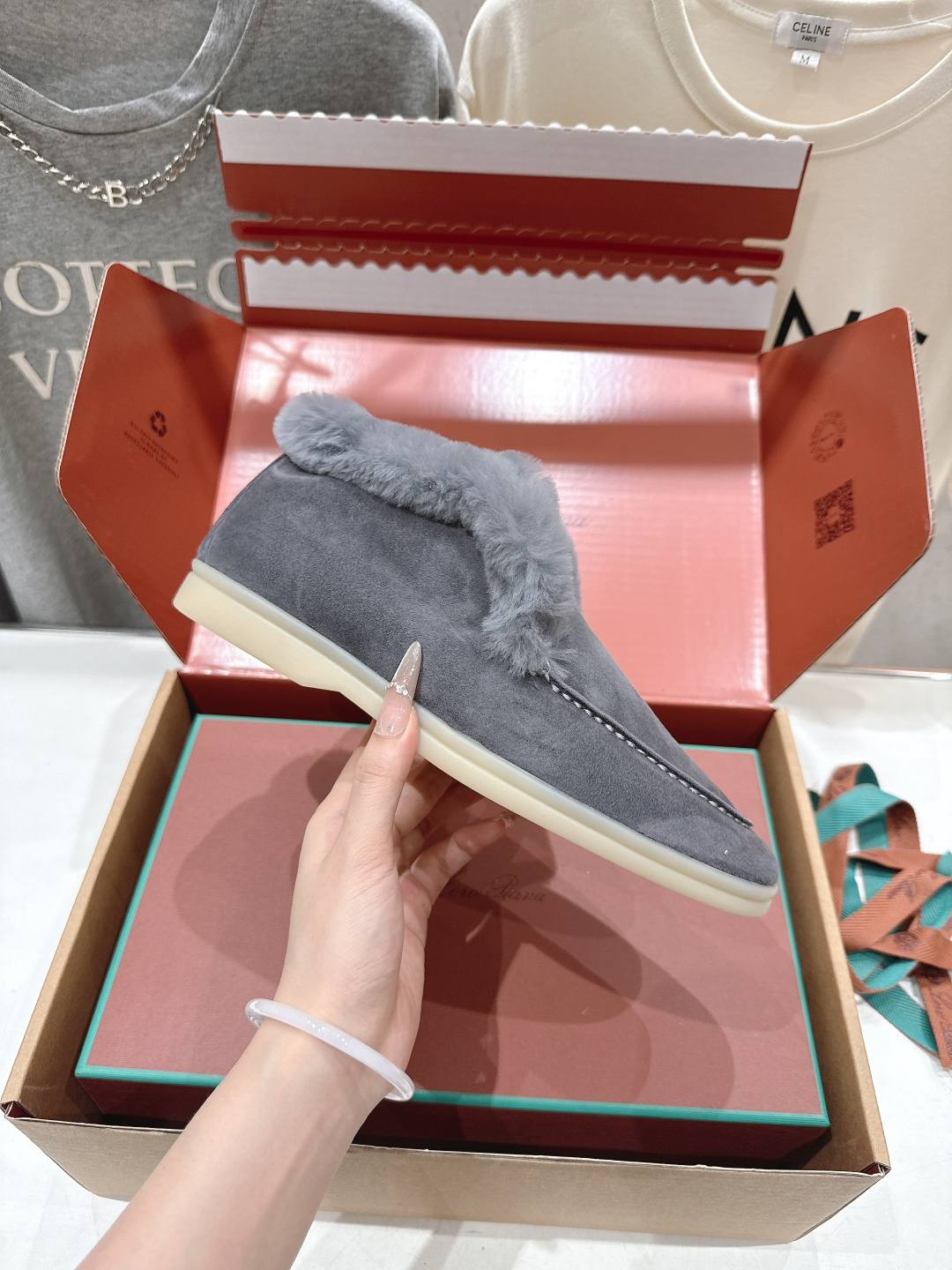 高版本出厂 兔毛 男码+20 Loro Piana* LP万年经典款高帮毛毛鞋乐福鞋 简约时尚 脚感超级