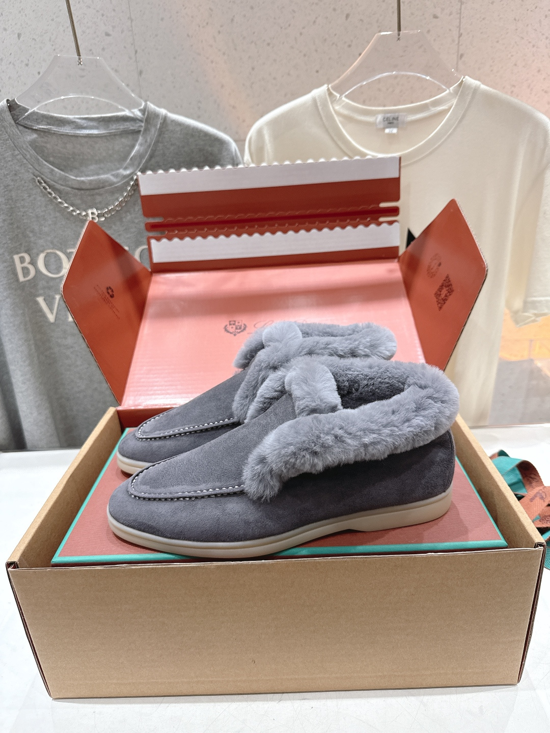 高版本出厂 兔毛 男码+20 Loro Piana* LP万年经典款高帮毛毛鞋乐福鞋 简约时尚 脚感超级