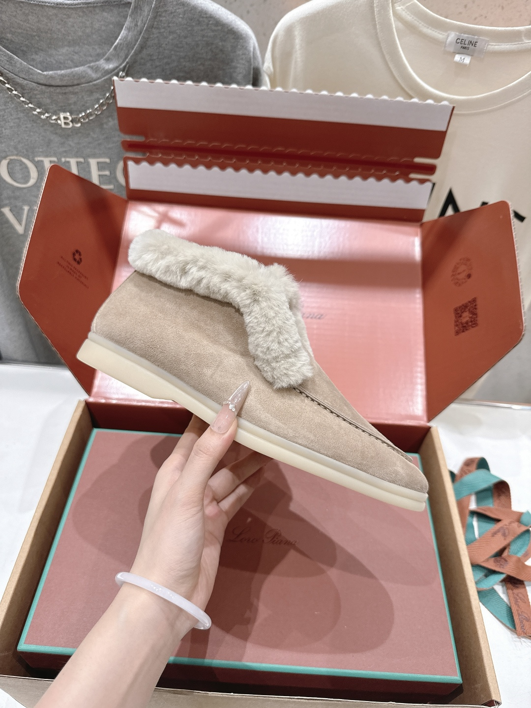 高版本出厂 兔毛 男码+20 Loro Piana* LP万年经典款高帮毛毛鞋乐福鞋 简约时尚 脚感超级