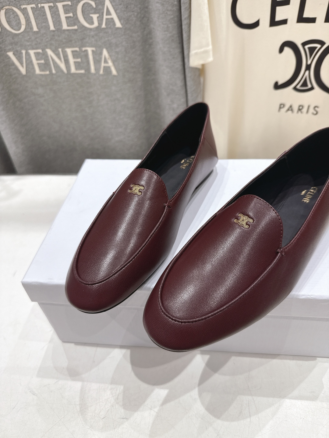 高版本出厂 celine/赛琳F035 26ss/专柜新款仙女风平底一脚蹬休闲鞋单鞋玛丽珍乐福鞋～各路博