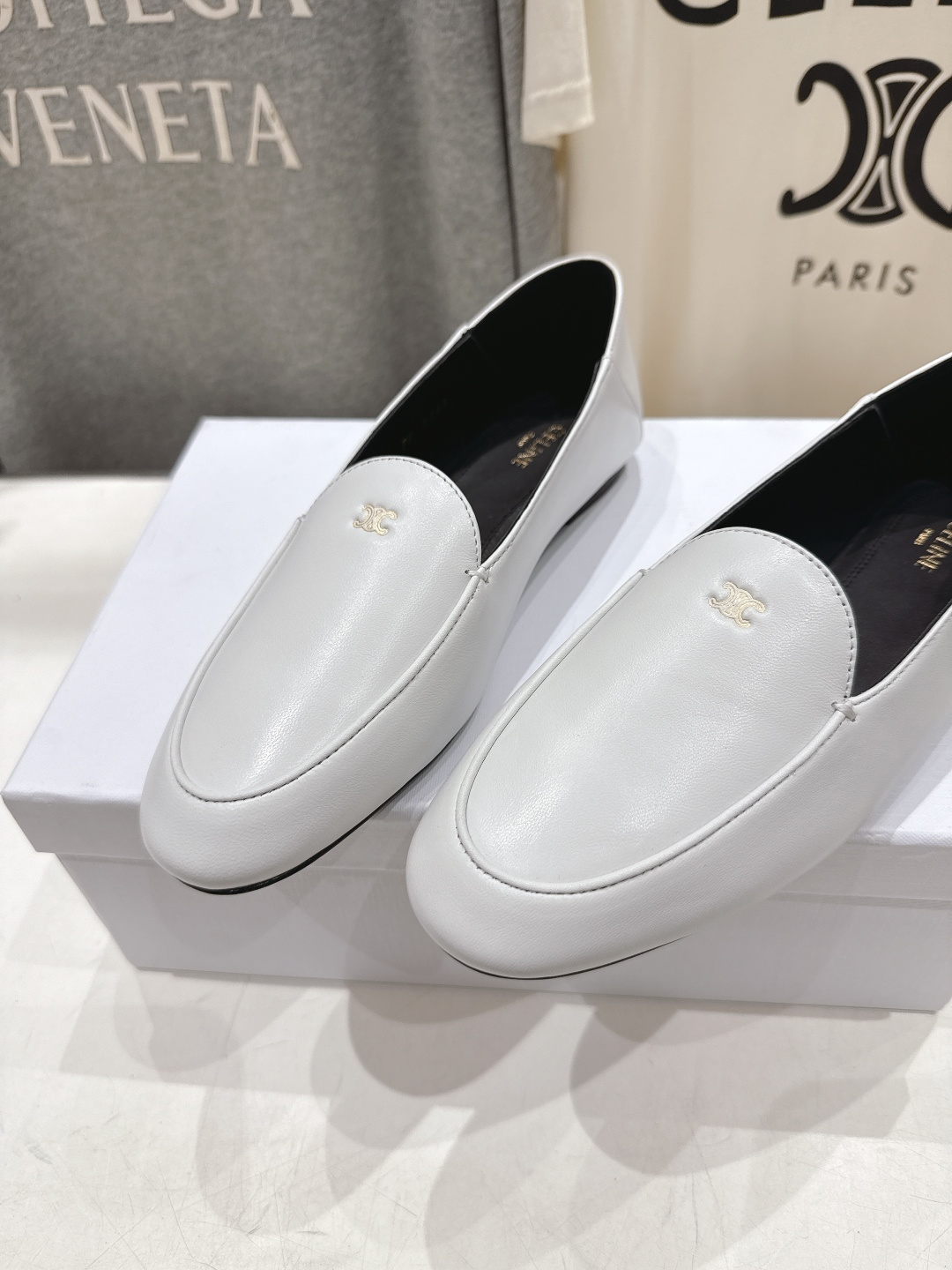 高版本出厂 celine/赛琳F035 26ss/专柜新款仙女风平底一脚蹬休闲鞋单鞋玛丽珍乐福鞋～各路博