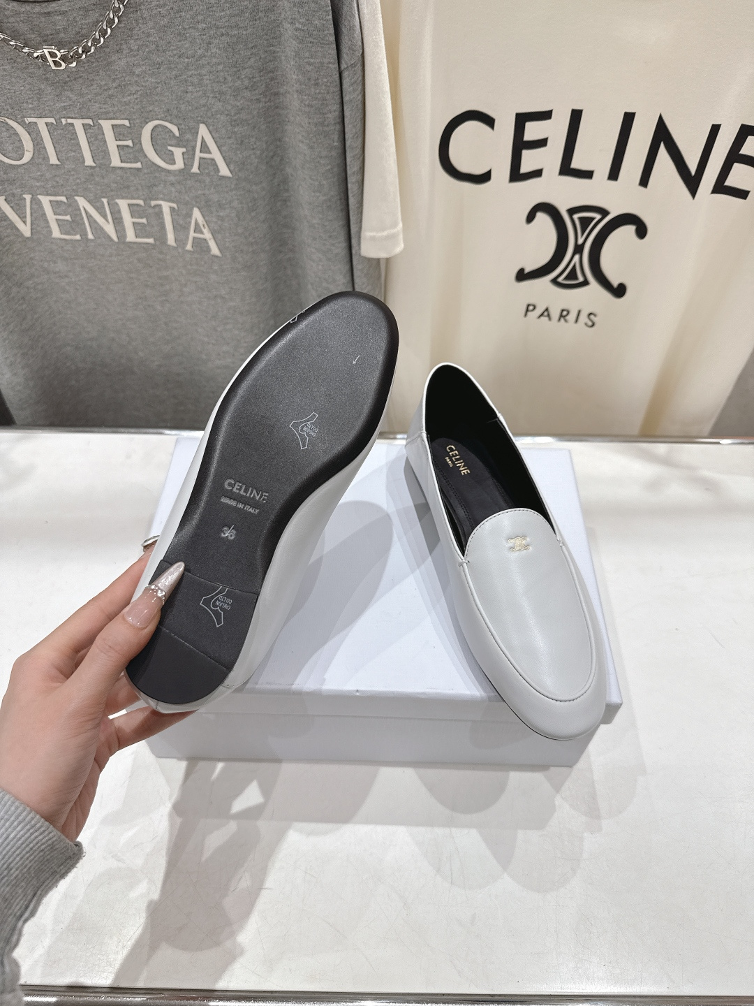 高版本出厂 celine/赛琳F035 26ss/专柜新款仙女风平底一脚蹬休闲鞋单鞋玛丽珍乐福鞋～各路博