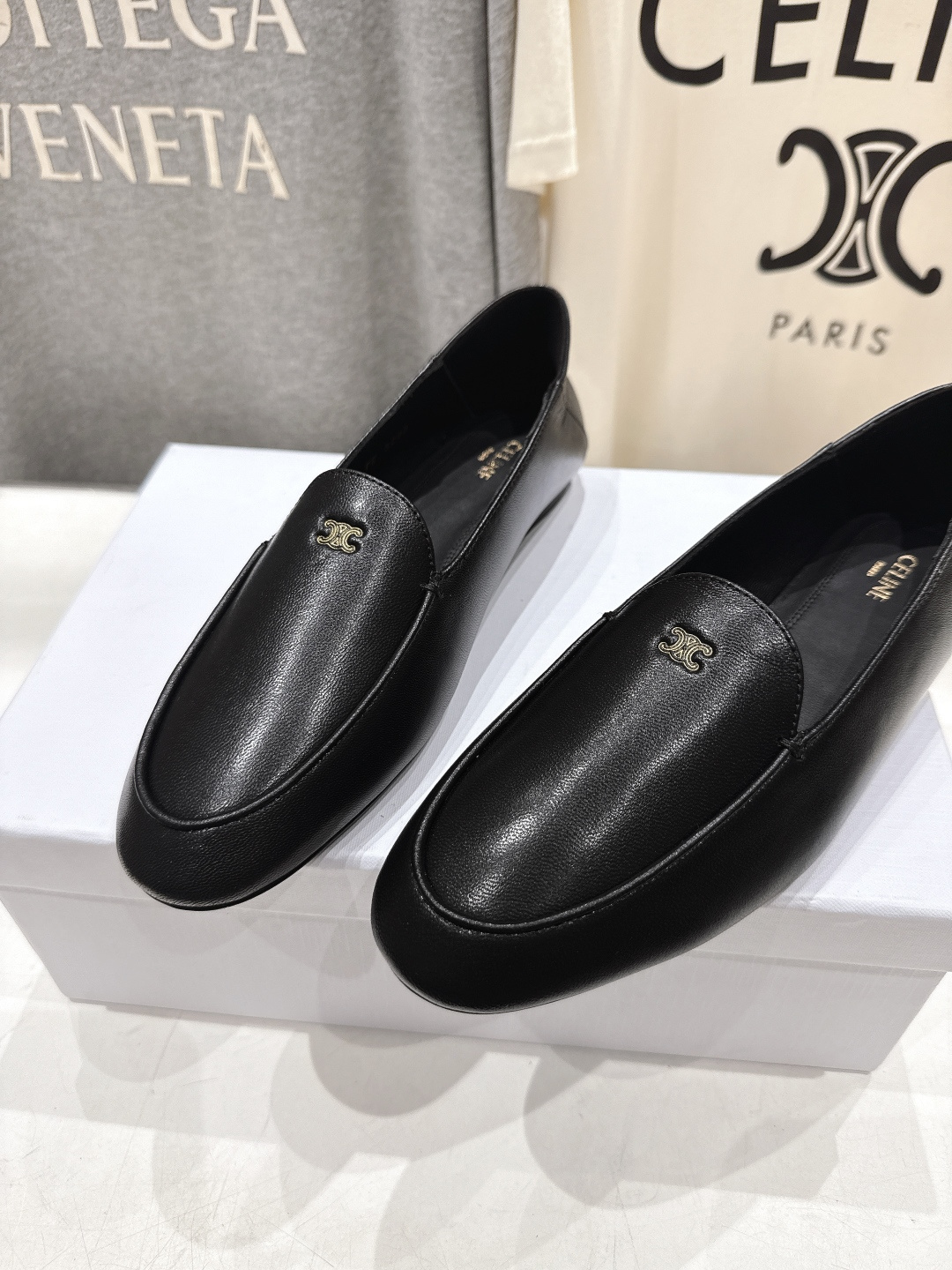 高版本出厂 celine/赛琳F035 26ss/专柜新款仙女风平底一脚蹬休闲鞋单鞋玛丽珍乐福鞋～各路博