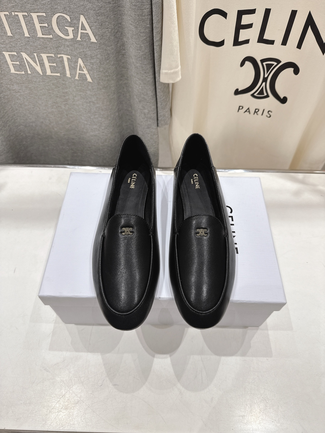 高版本出厂 celine/赛琳F035 26ss/专柜新款仙女风平底一脚蹬休闲鞋单鞋玛丽珍乐福鞋～各路博