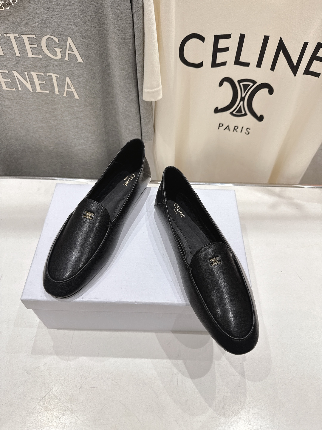 高版本出厂 celine/赛琳F035 26ss/专柜新款仙女风平底一脚蹬休闲鞋单鞋玛丽珍乐福鞋～各路博