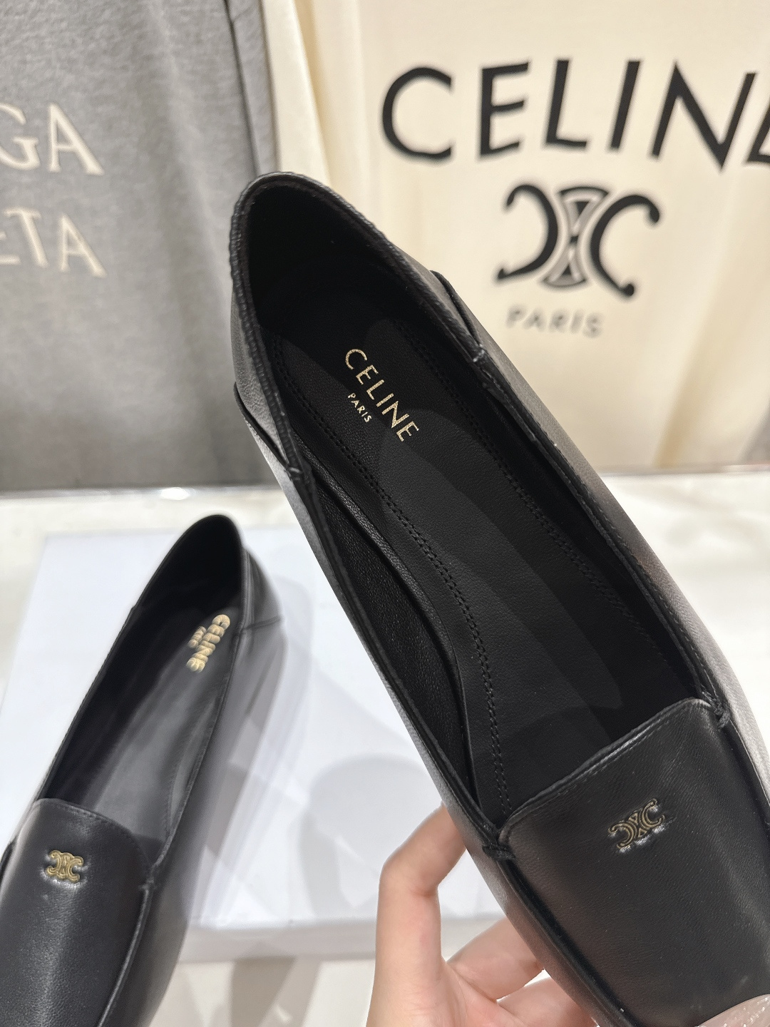 高版本出厂 celine/赛琳F035 26ss/专柜新款仙女风平底一脚蹬休闲鞋单鞋玛丽珍乐福鞋～各路博