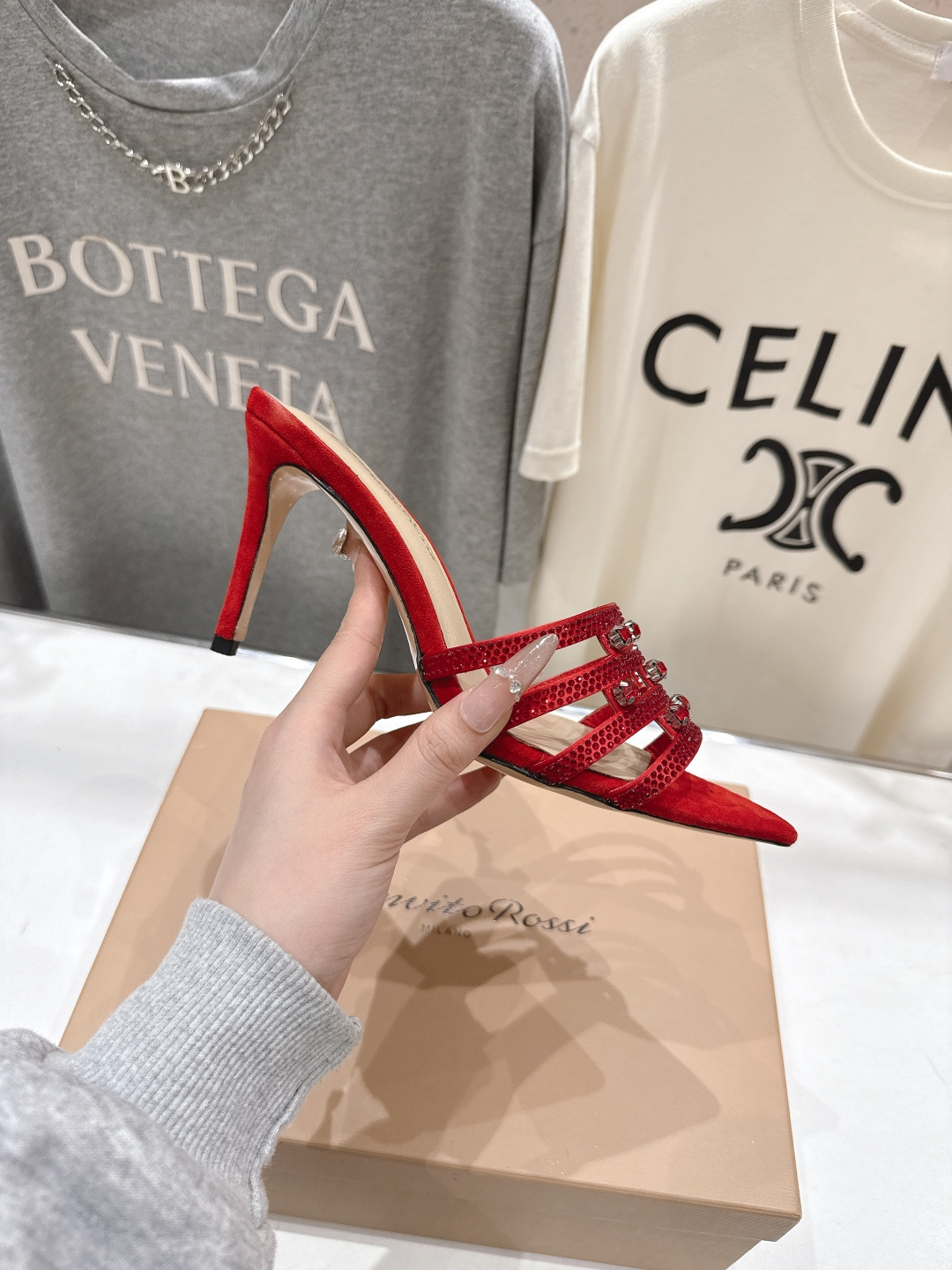 高版本出厂 吉安维托·罗西F030 (Gianvito Rossi) 2026ss夏季最新款尖头水钻高跟