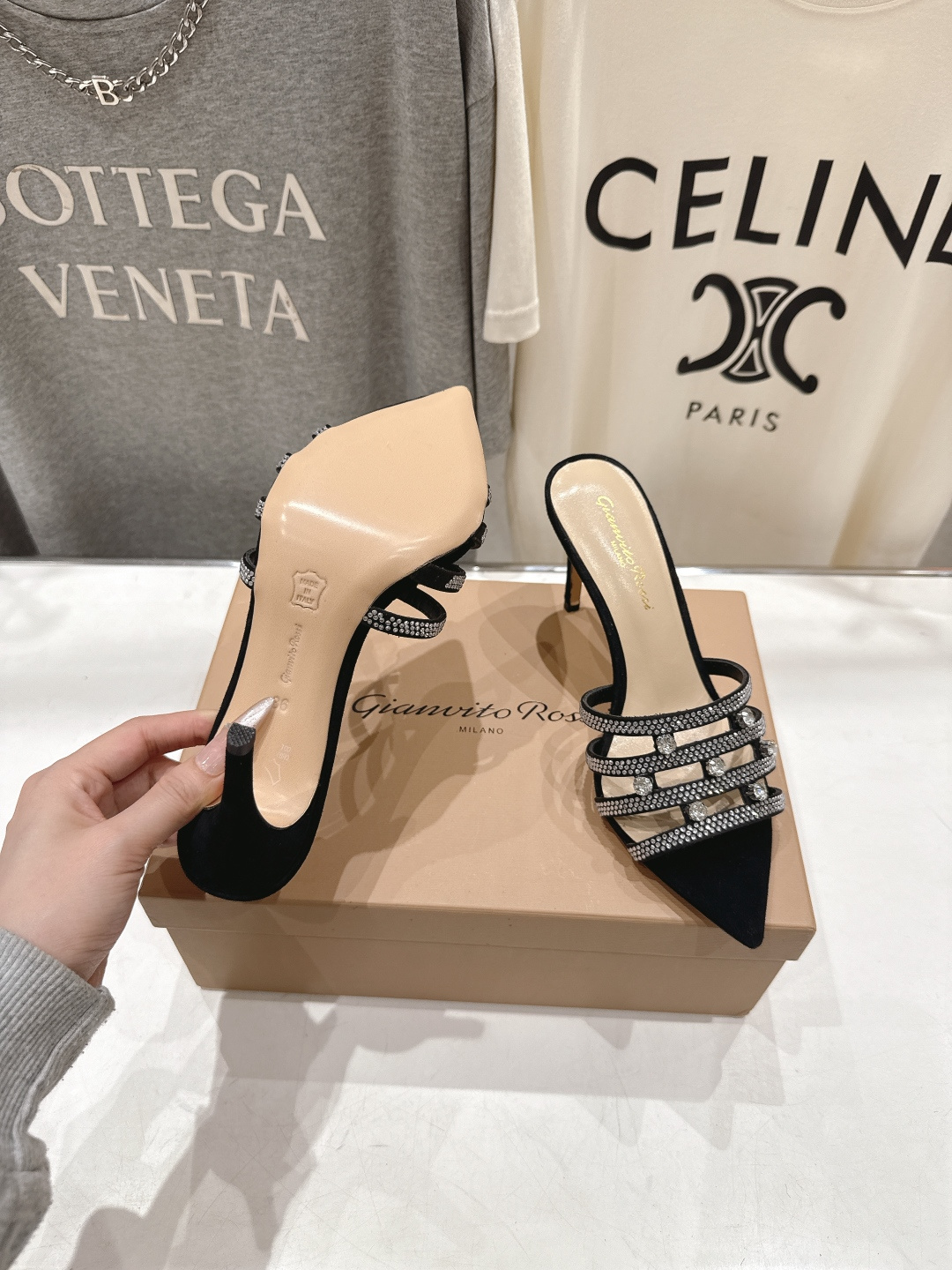 高版本出厂 吉安维托·罗西F030 (Gianvito Rossi) 2026ss夏季最新款尖头水钻高跟