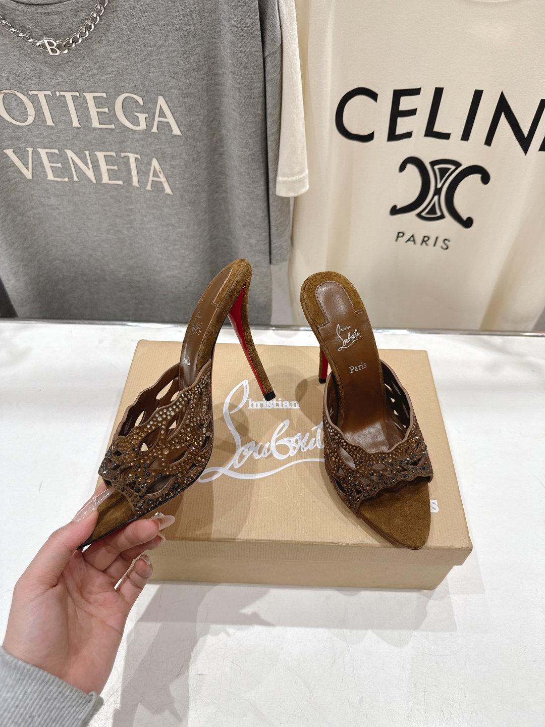 高版本出厂 Christian Loubotti CL红底鞋F030 2026ss夏季新款烫钻仙女风高跟