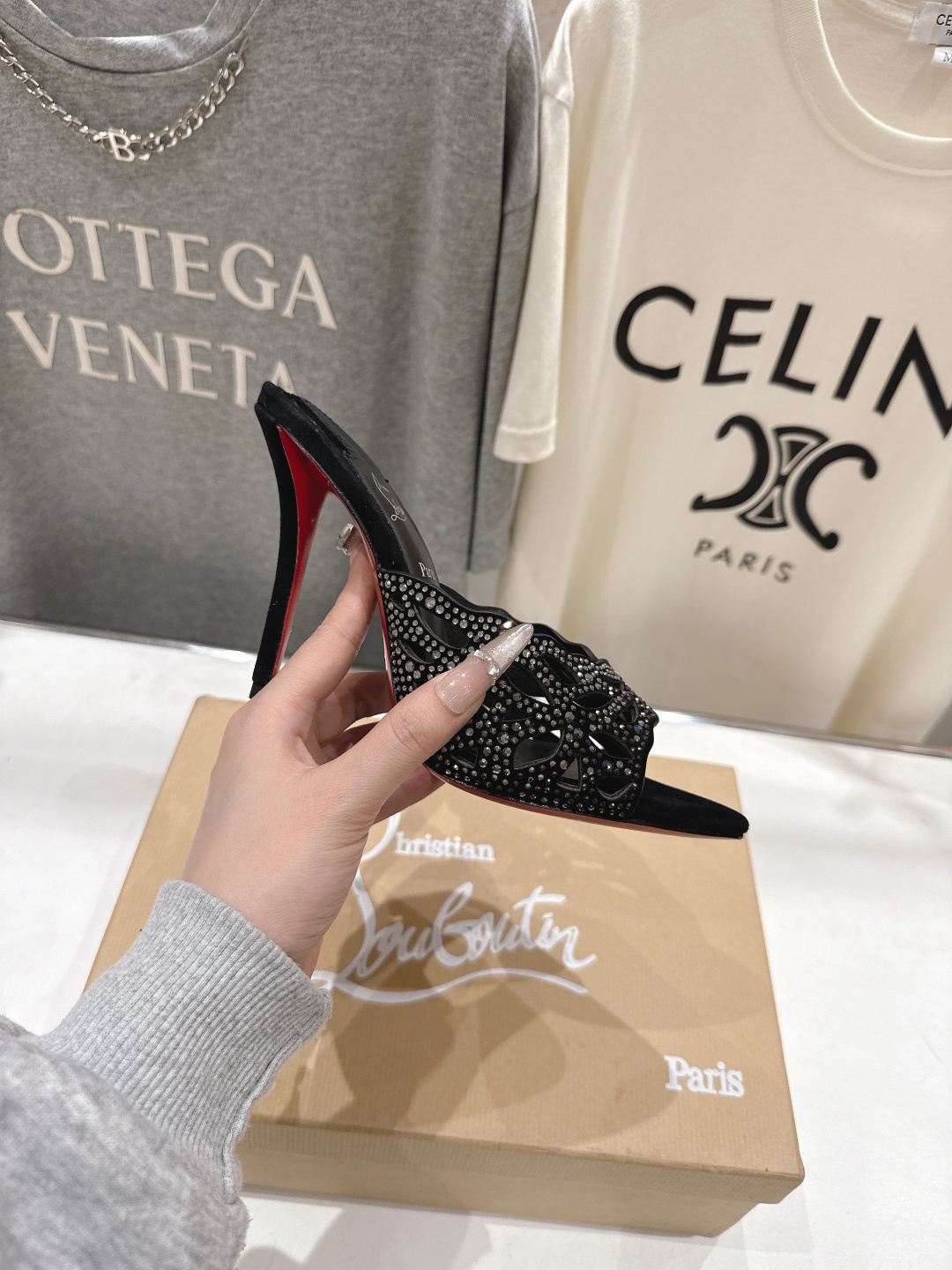 高版本出厂 Christian Loubotti CL红底鞋F030 2026ss夏季新款烫钻仙女风高跟