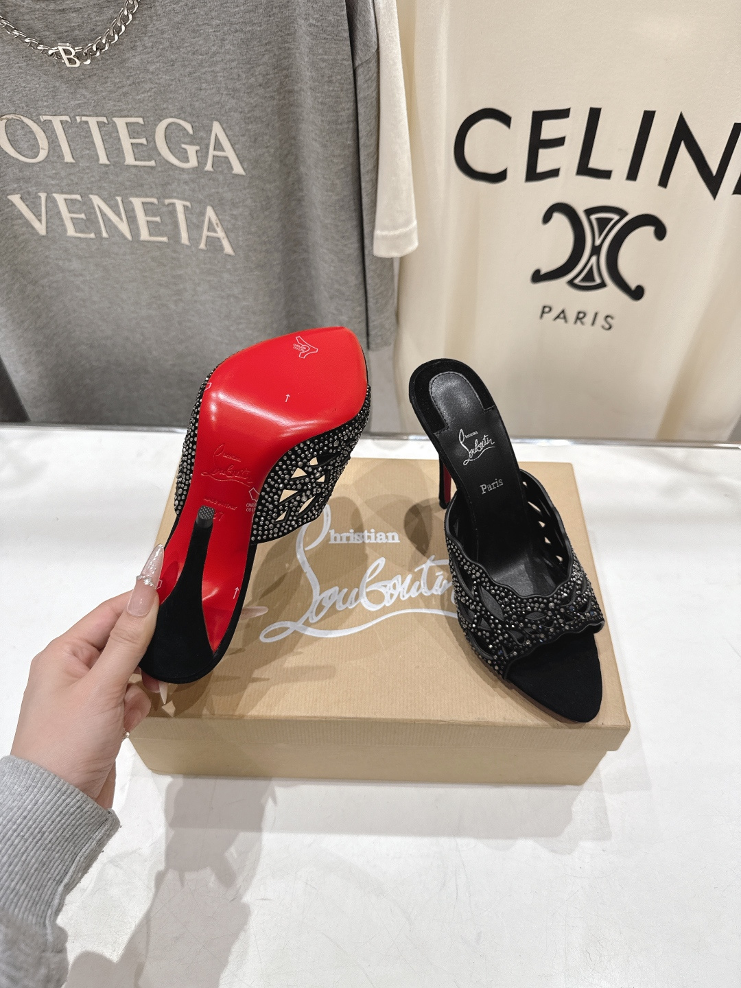 高版本出厂 Christian Loubotti CL红底鞋F030 2026ss夏季新款烫钻仙女风高跟