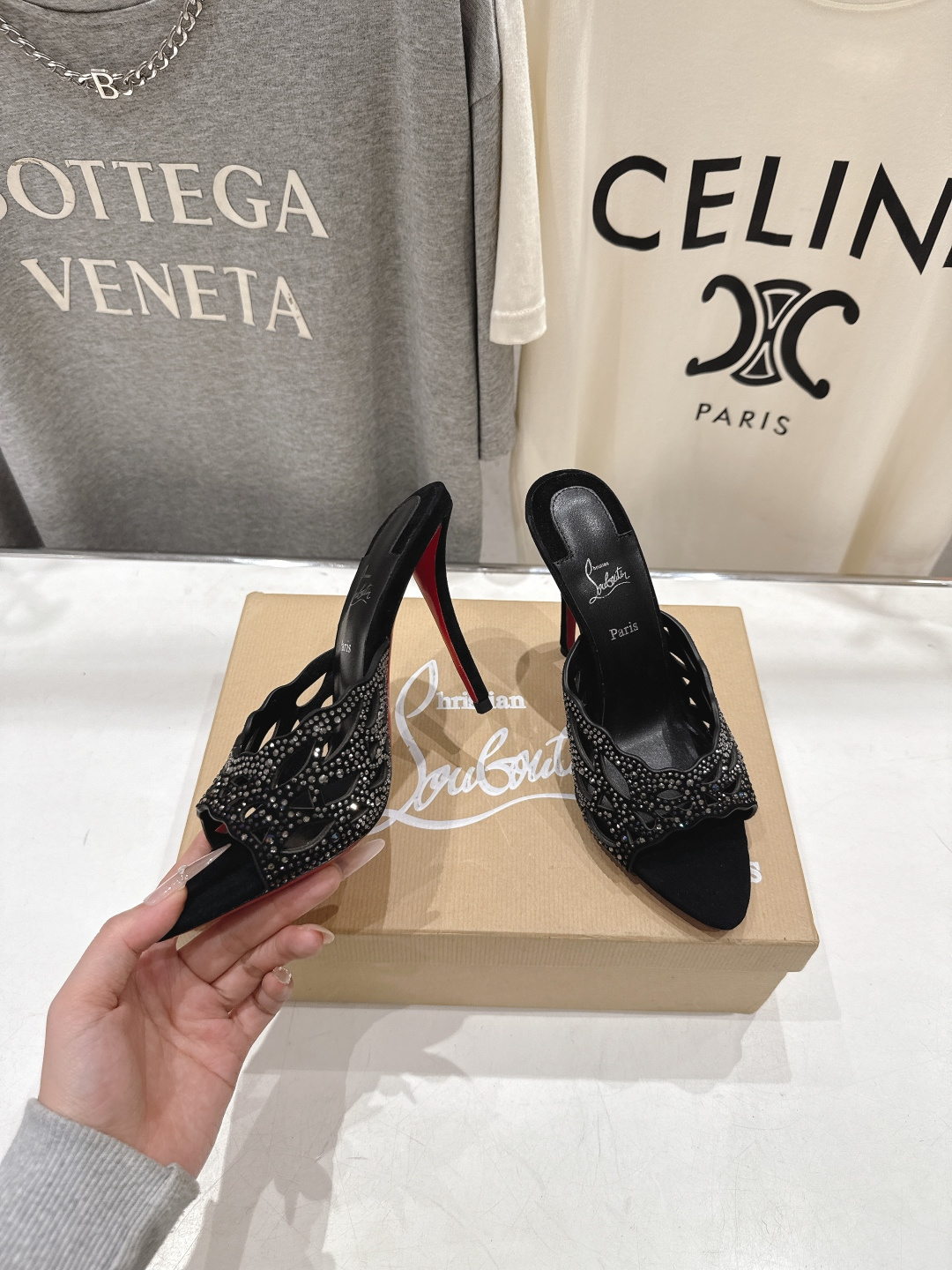 高版本出厂 Christian Loubotti CL红底鞋F030 2026ss夏季新款烫钻仙女风高跟