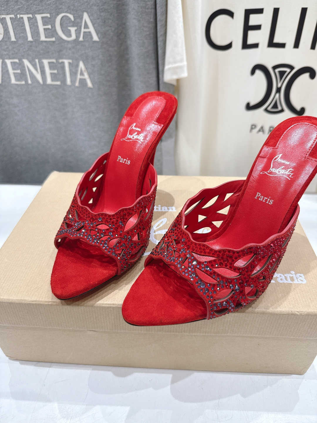 高版本出厂 Christian Loubotti CL红底鞋F030 2026ss夏季新款烫钻仙女风高跟