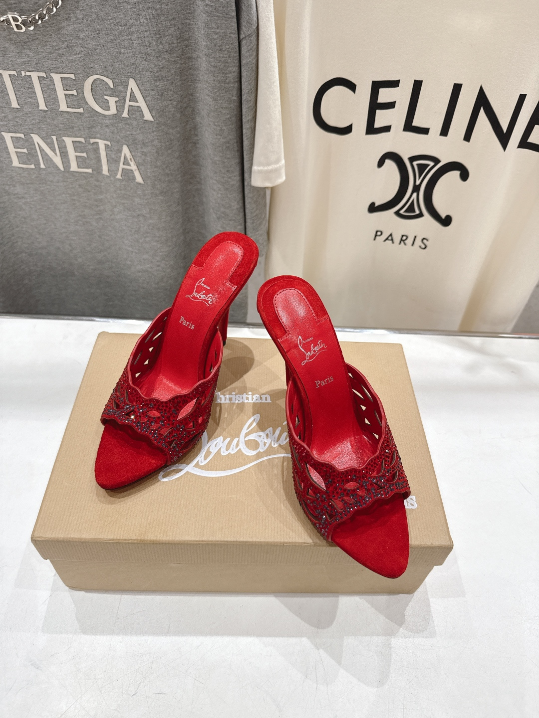 高版本出厂 Christian Loubotti CL红底鞋F030 2026ss夏季新款烫钻仙女风高跟