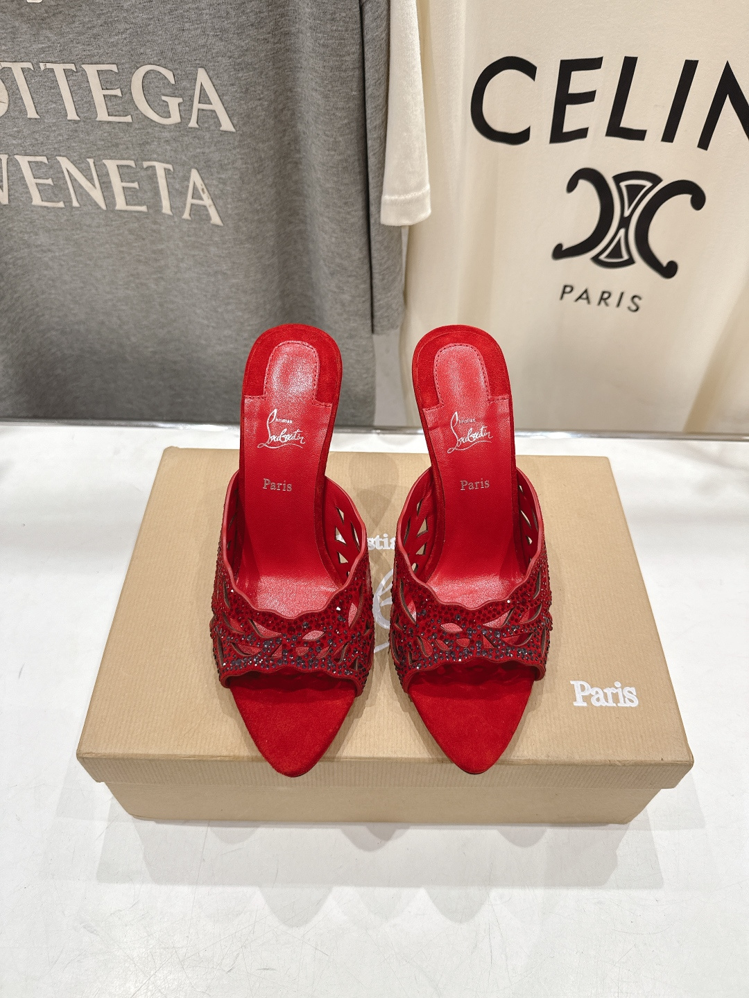 高版本出厂 Christian Loubotti CL红底鞋F030 2026ss夏季新款烫钻仙女风高跟