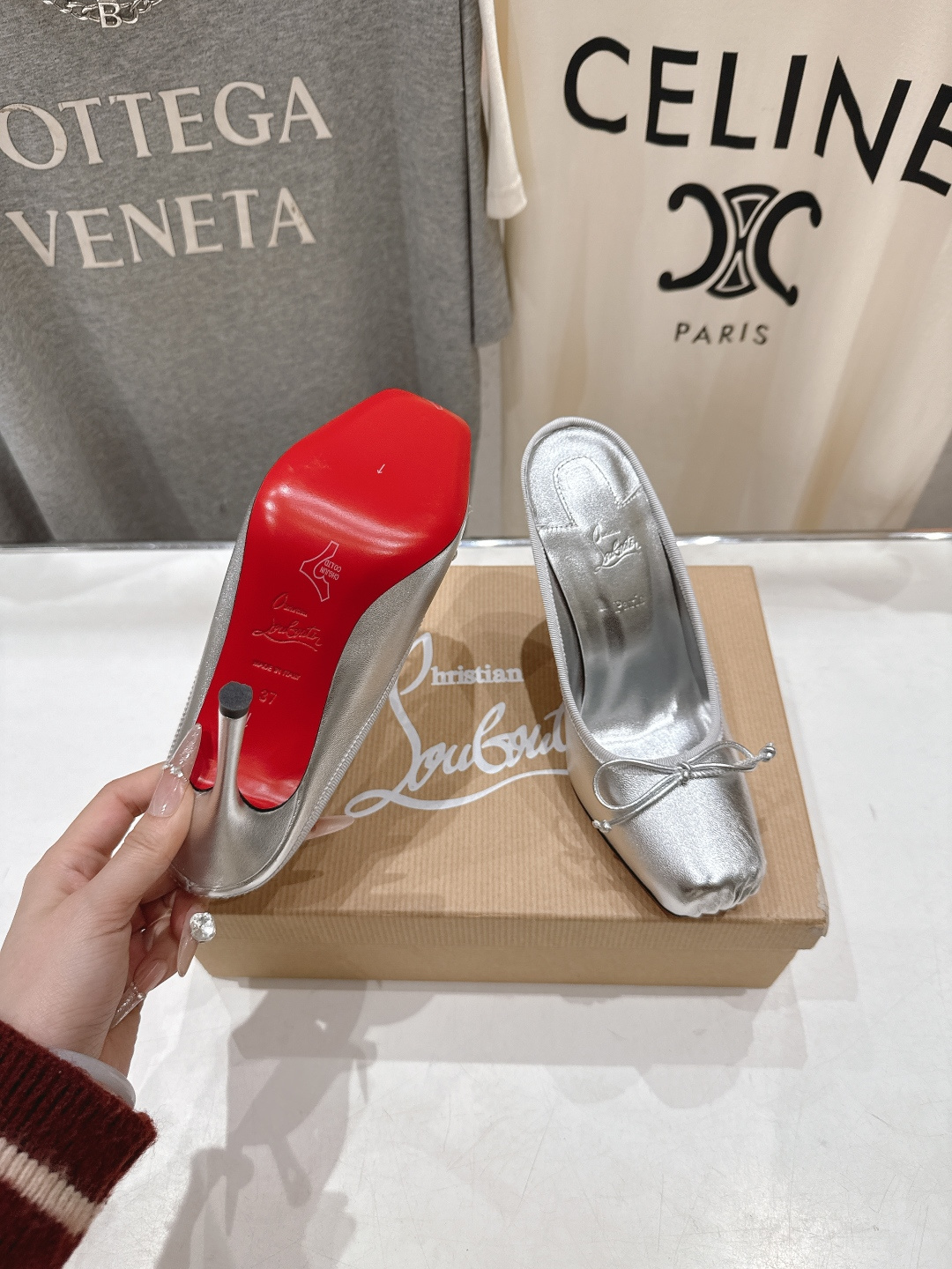 高版本出厂 Christian Loubotti CL红底鞋F030 2026ss新款蝴蝶结仙女风高跟鞋