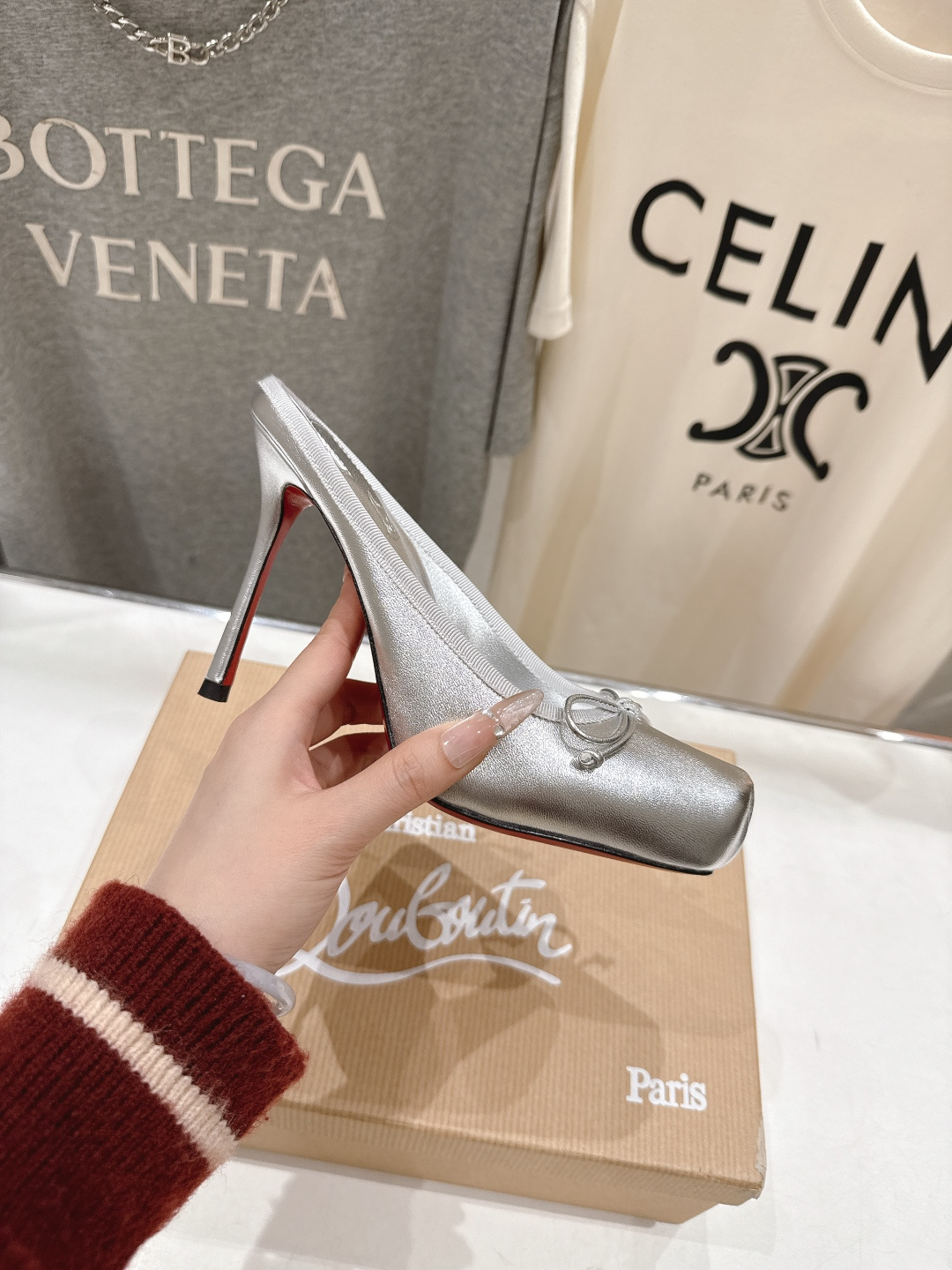 高版本出厂 Christian Loubotti CL红底鞋F030 2026ss新款蝴蝶结仙女风高跟鞋