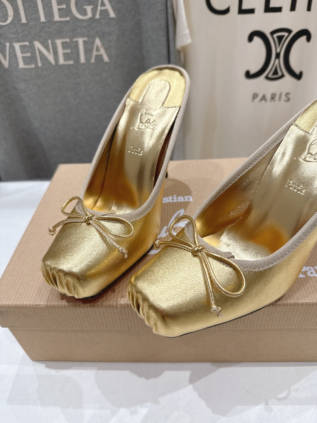 高版本出厂 Christian Loubotti CL红底鞋F030 2026ss新款蝴蝶结仙女风高跟鞋