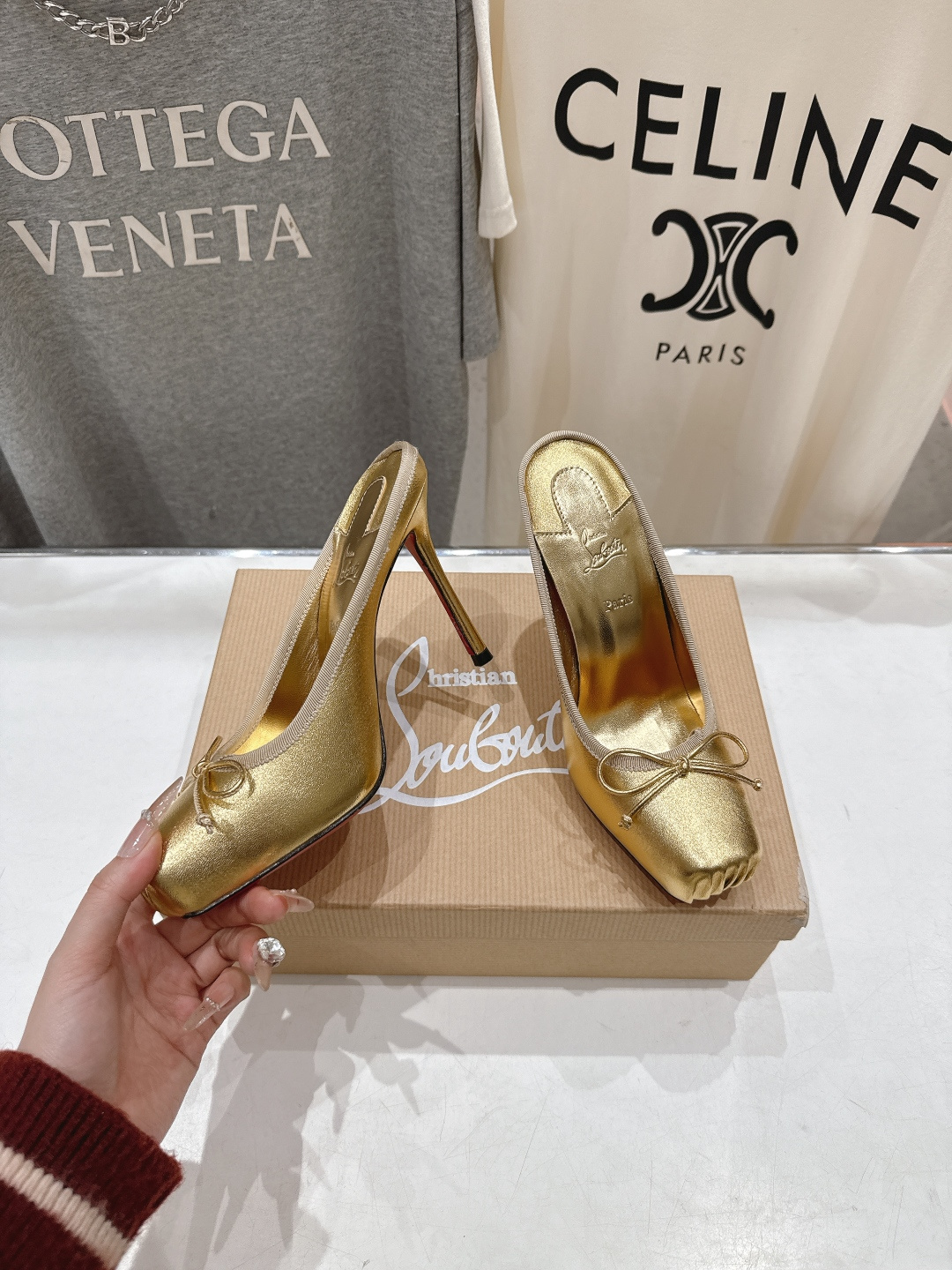 高版本出厂 Christian Loubotti CL红底鞋F030 2026ss新款蝴蝶结仙女风高跟鞋