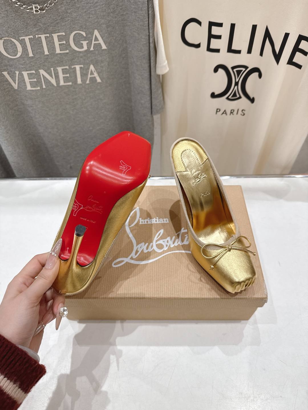高版本出厂 Christian Loubotti CL红底鞋F030 2026ss新款蝴蝶结仙女风高跟鞋