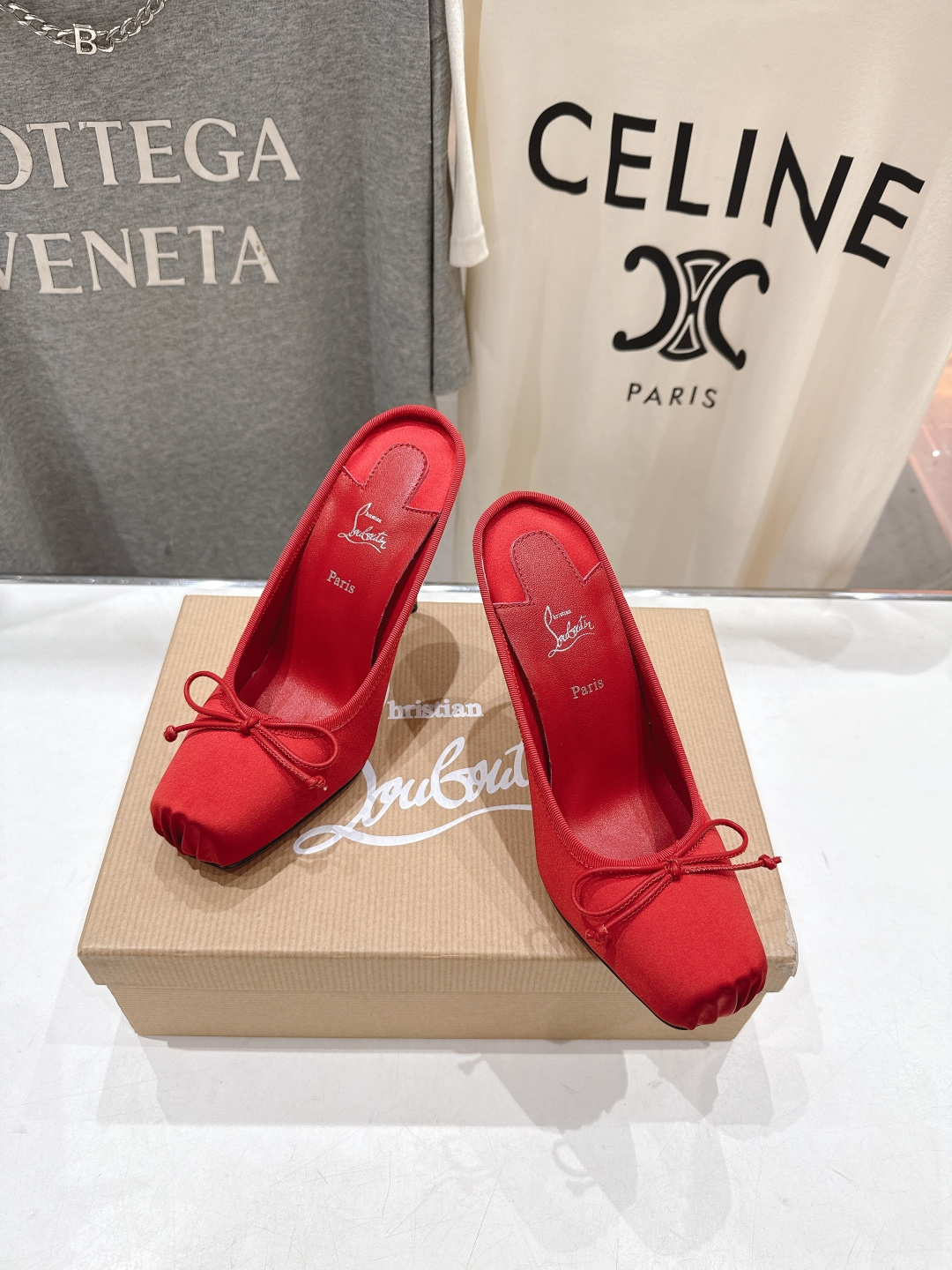 高版本出厂 Christian Loubotti CL红底鞋F030 2026ss新款蝴蝶结仙女风高跟鞋